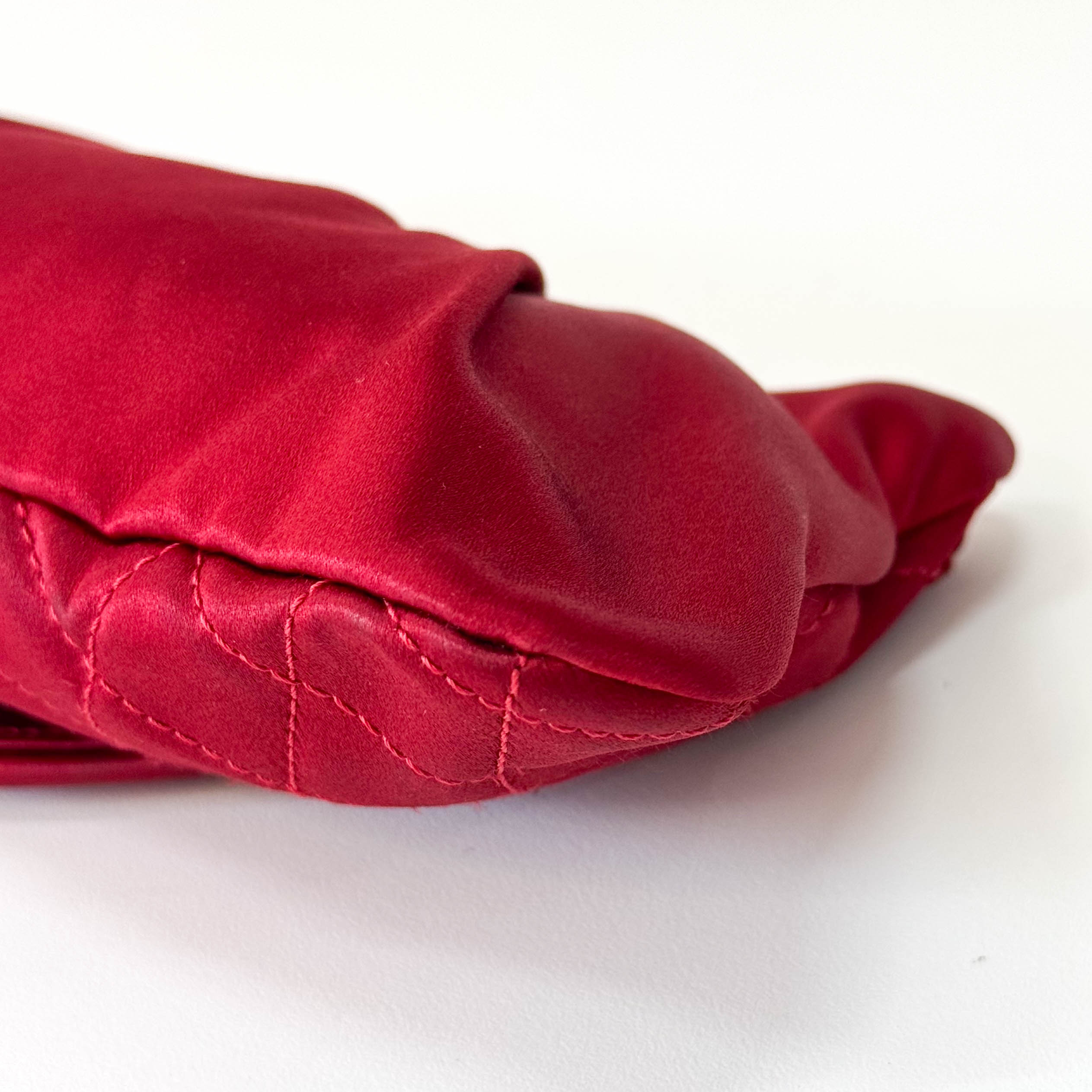 Mini Red Satin Clutch Bag