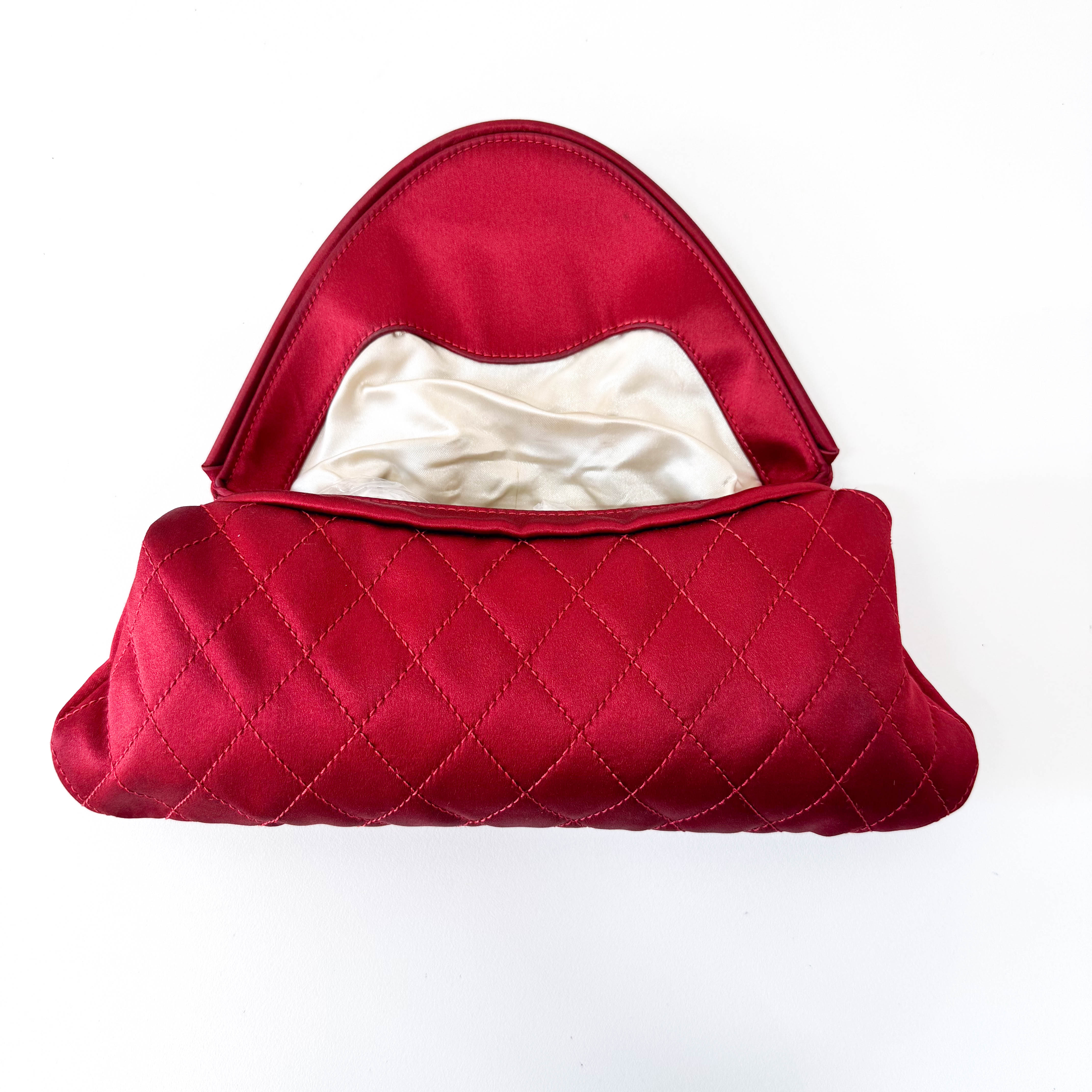 Mini Red Satin Clutch Bag