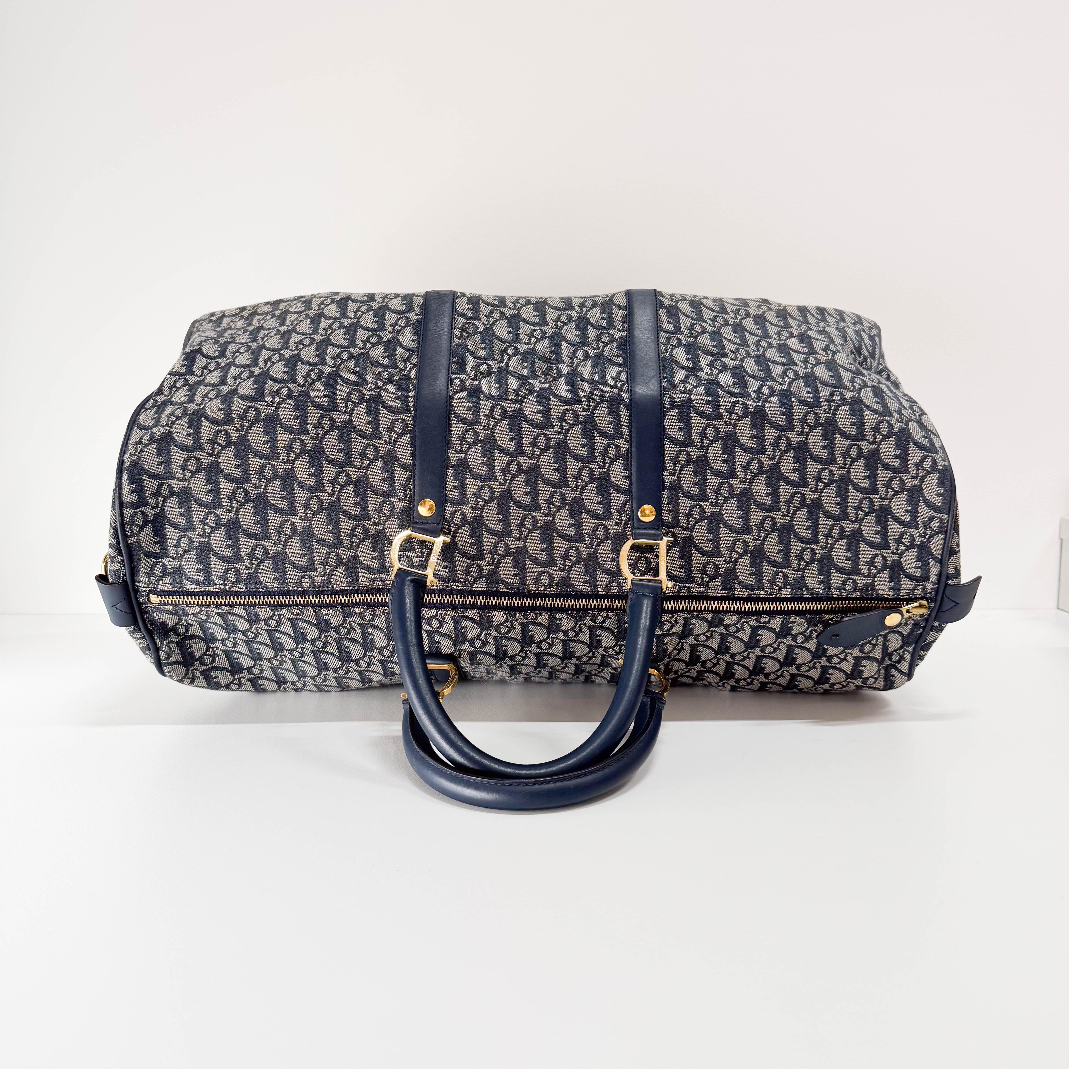 Boston Trotter Navy Canvas Two Way Bag