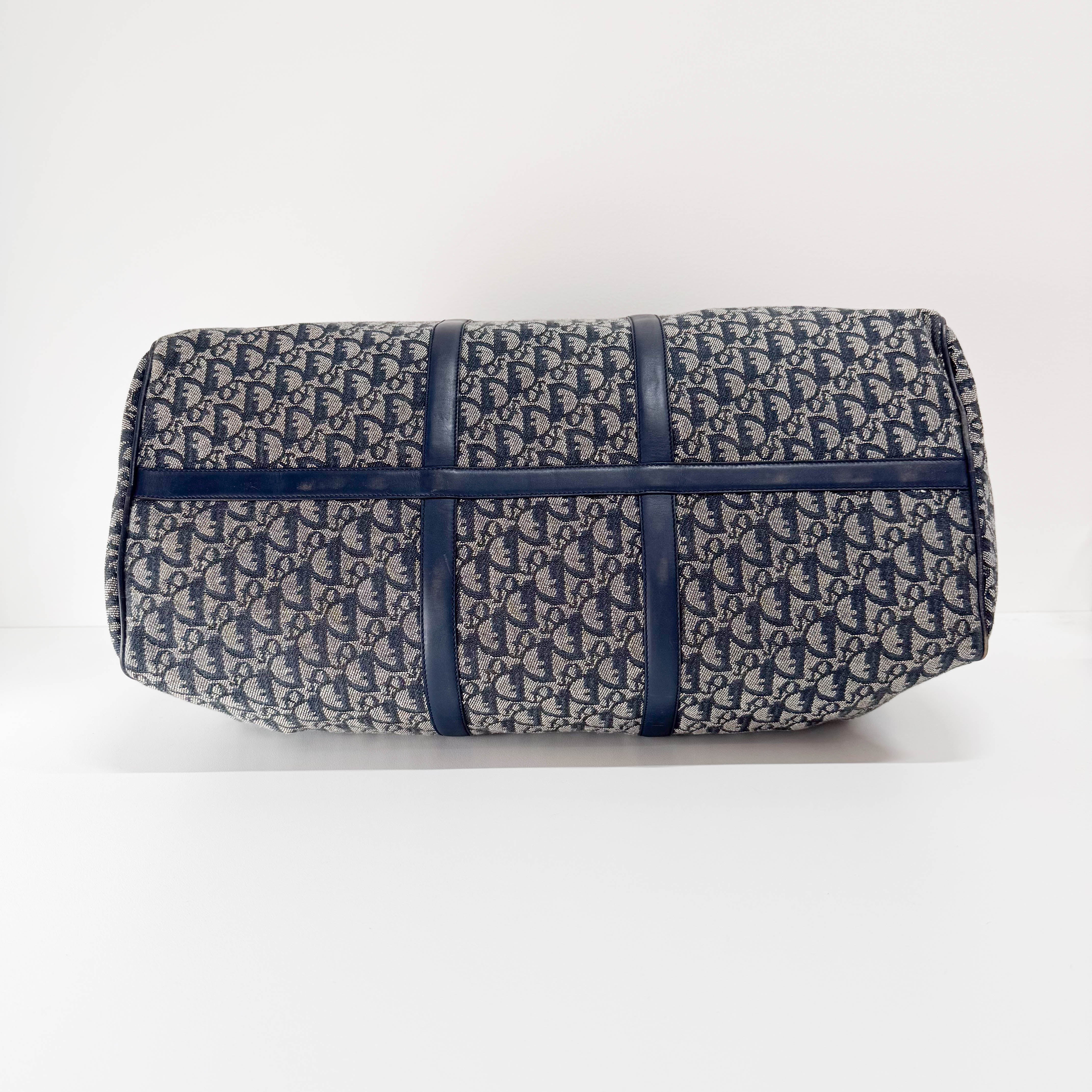 Boston Trotter Navy Canvas Two Way Bag