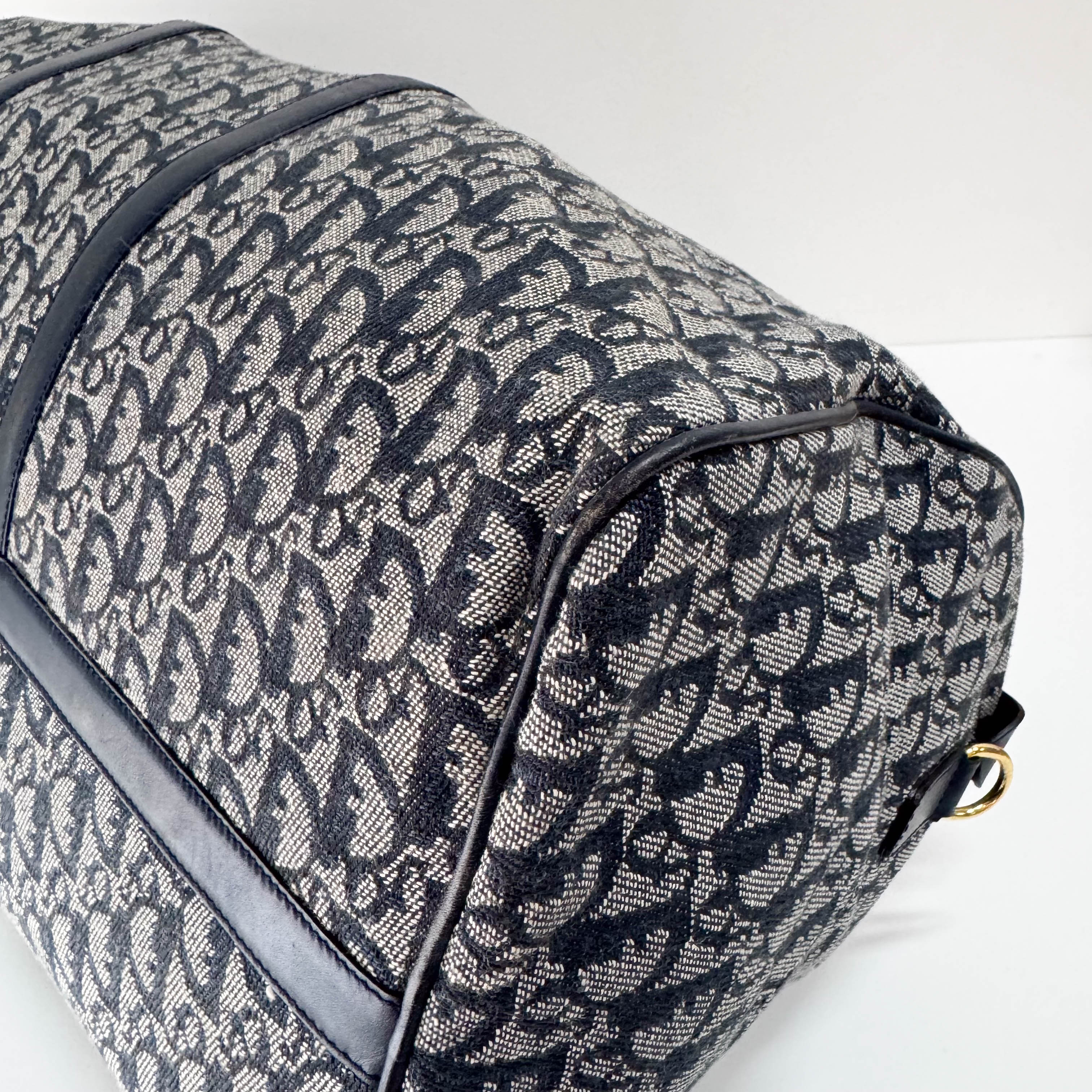 Boston Trotter Navy Canvas Two Way Bag