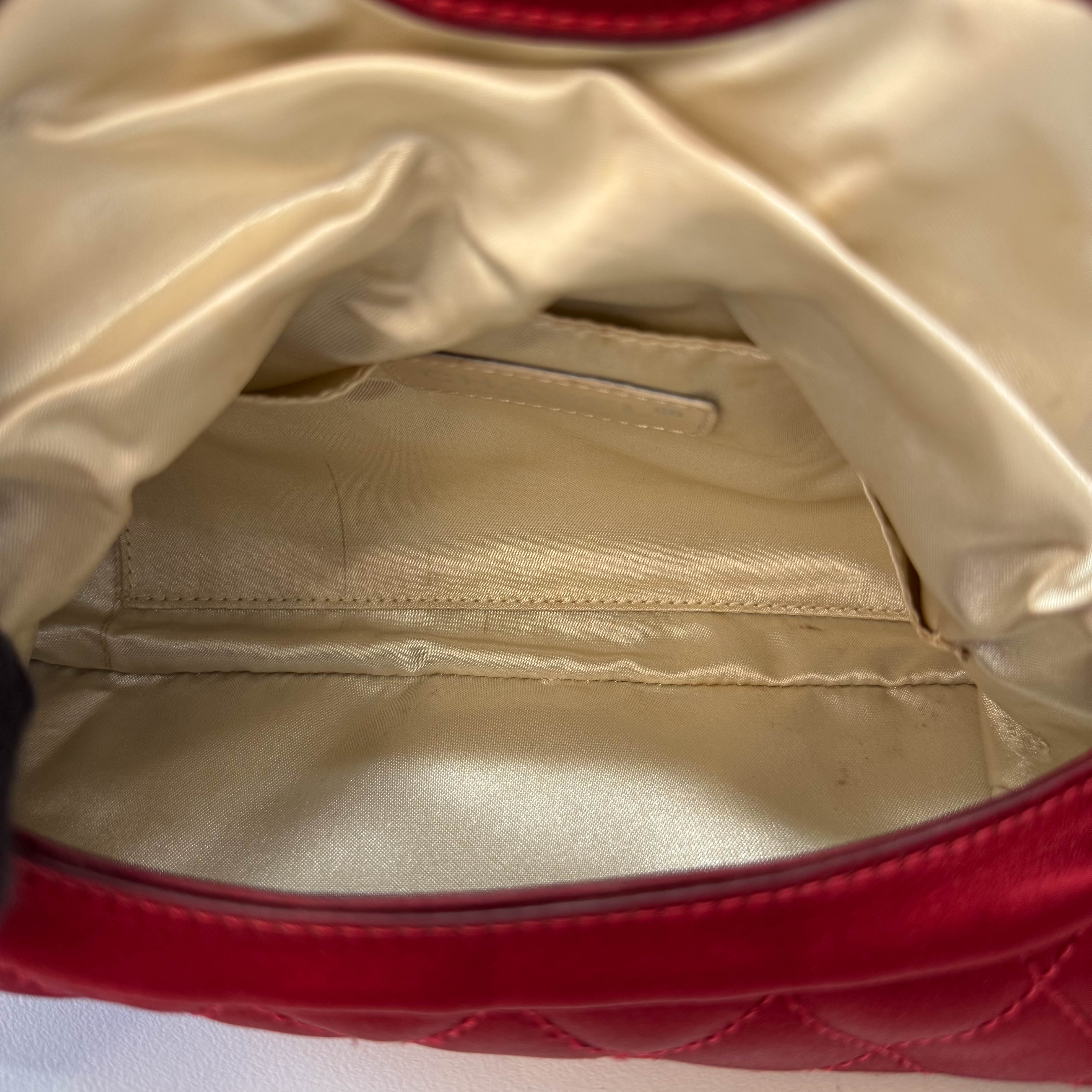 Mini Red Satin Clutch Bag