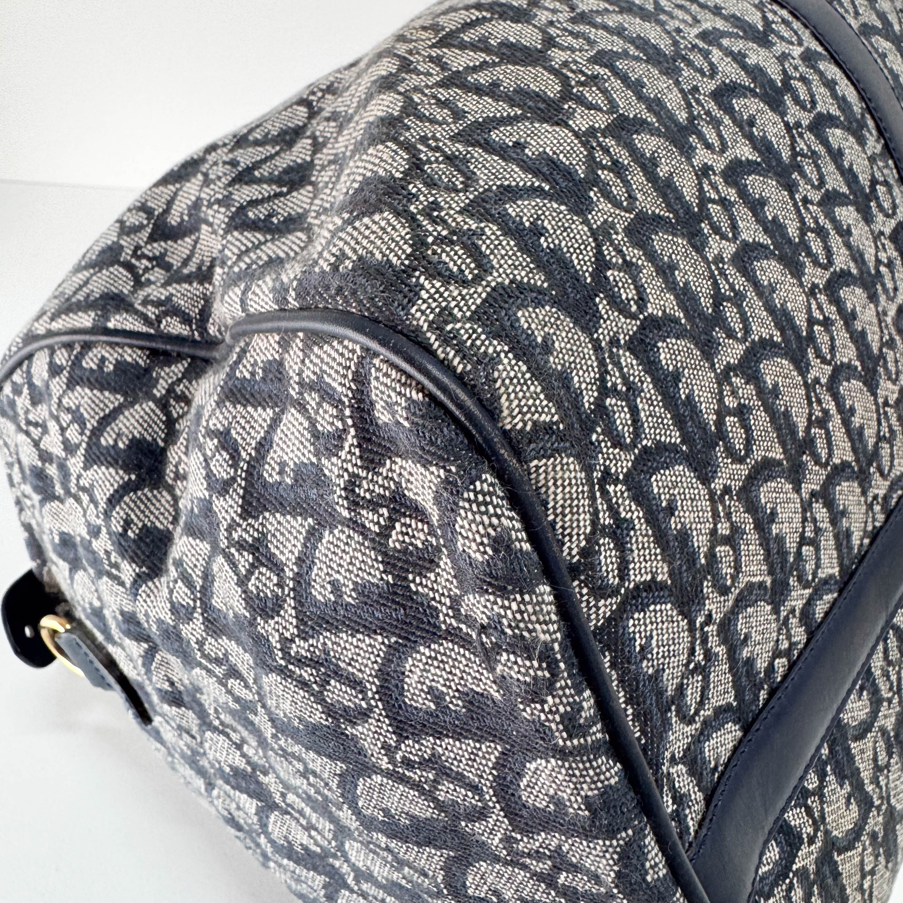 Boston Trotter Navy Canvas Two Way Bag