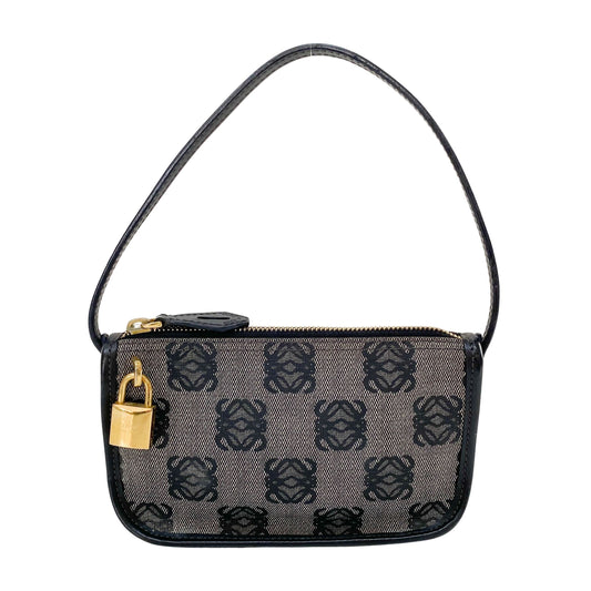 Anagram Grey Coated Canvas Pouch