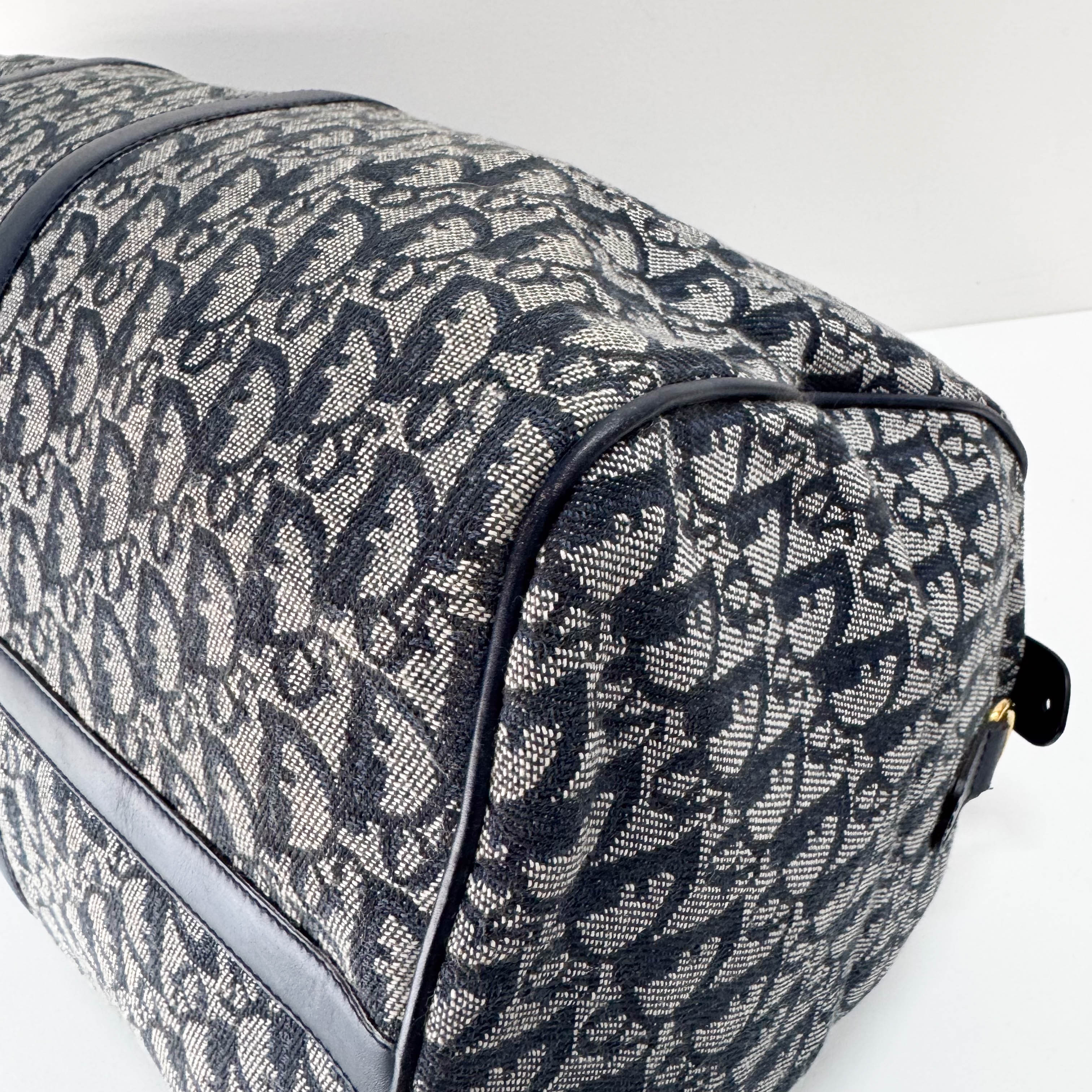 Boston Trotter Navy Canvas Two Way Bag