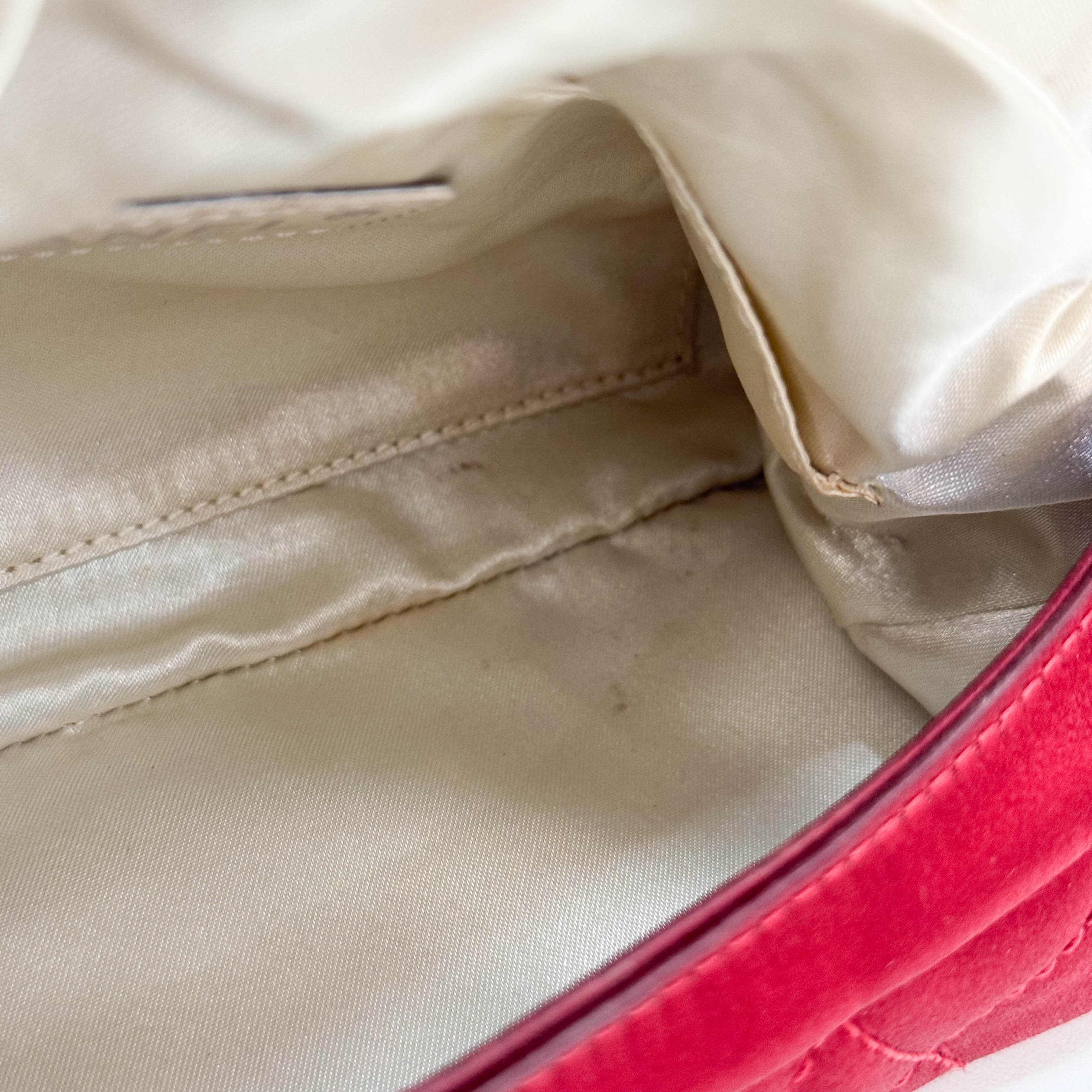 Mini Red Satin Clutch Bag