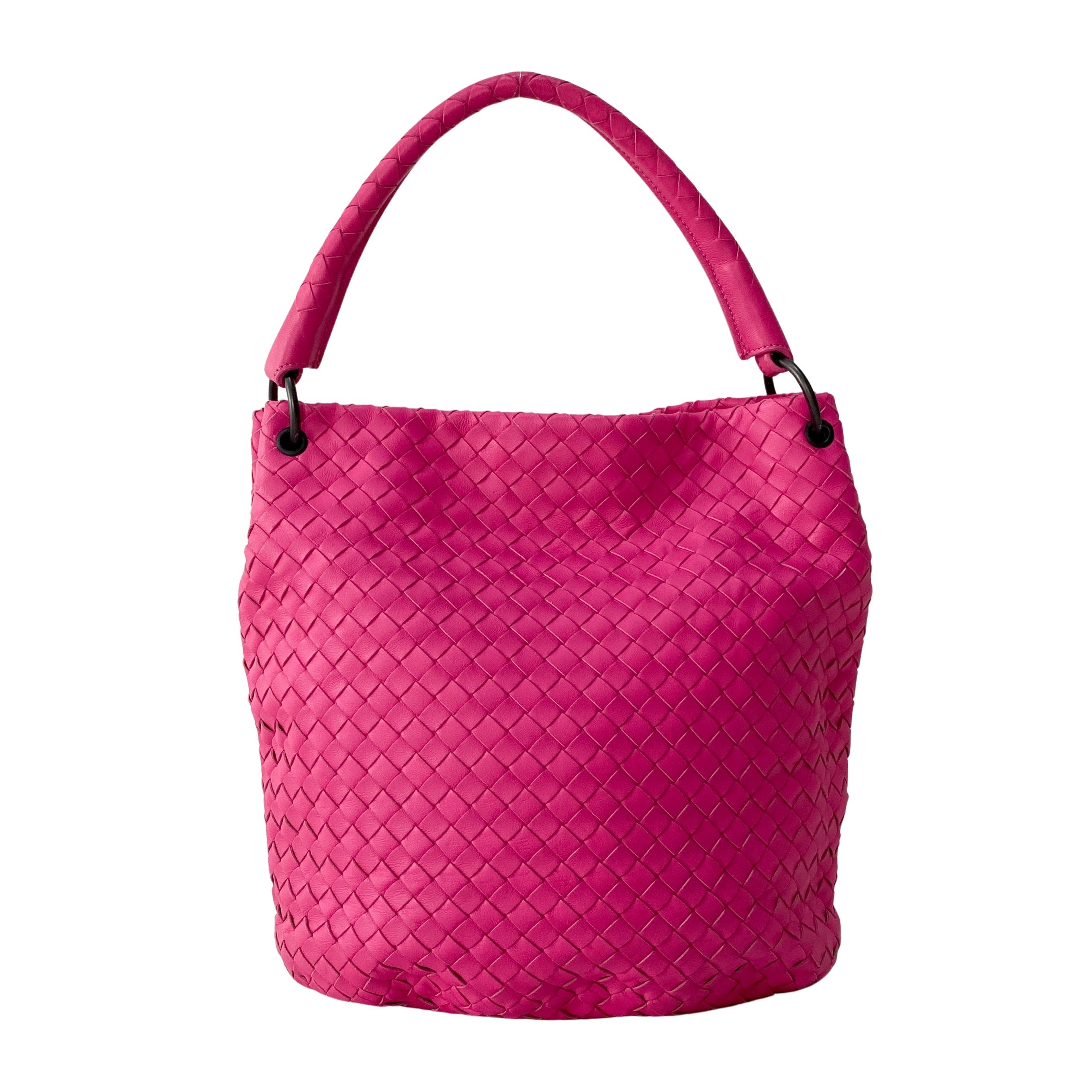 Pink Leather Intrecciato