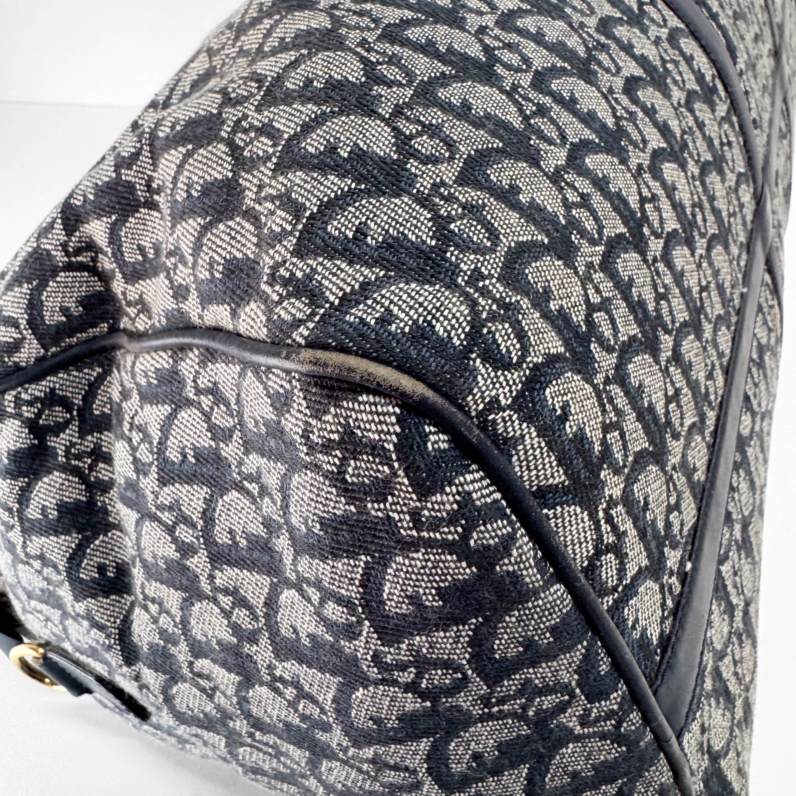 Boston Trotter Navy Canvas Two Way Bag