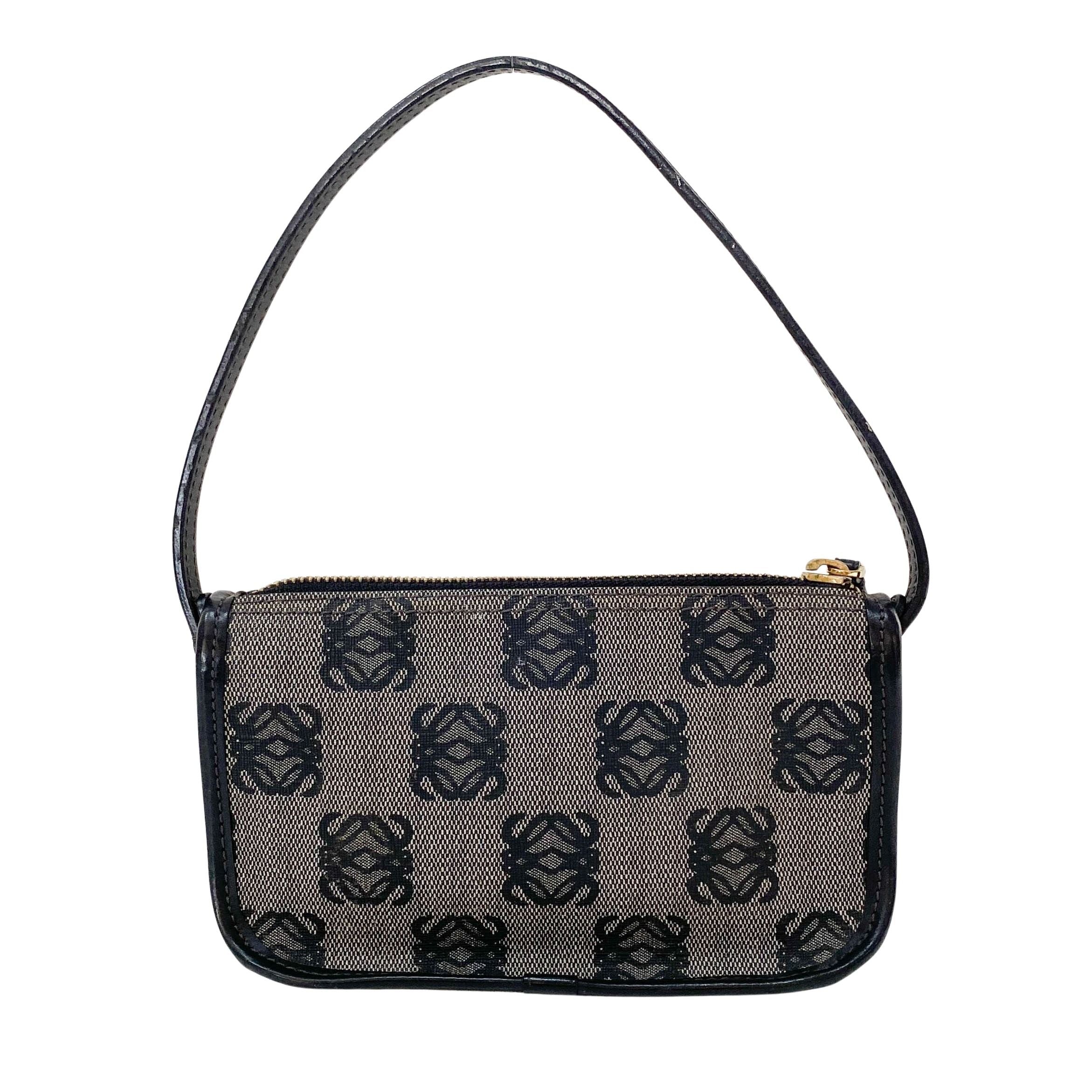 Anagram Grey Coated Canvas Pouch