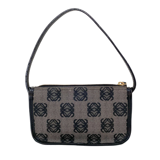 Anagram Grey Coated Canvas Pouch