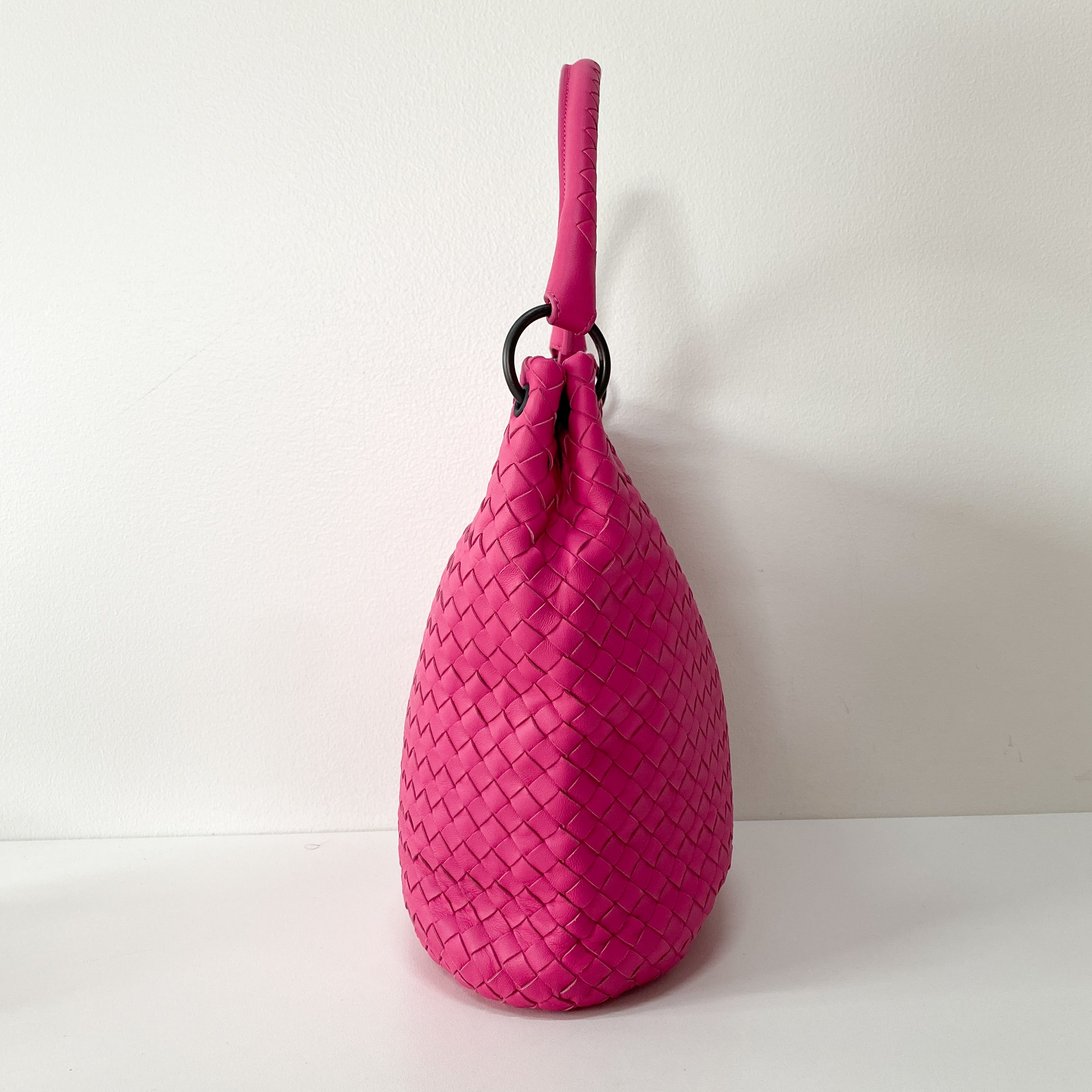 Pink Leather Intrecciato