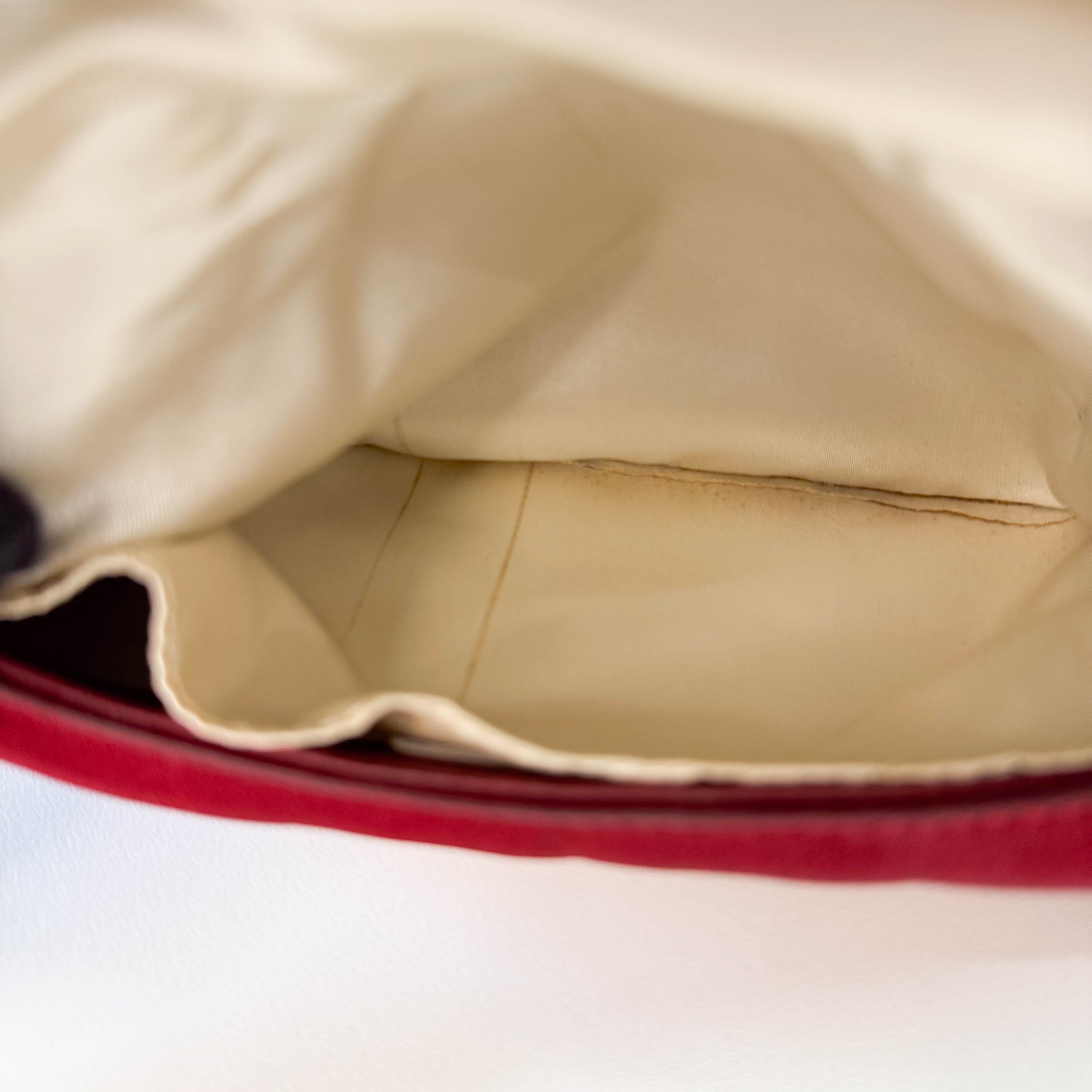 Mini Red Satin Clutch Bag