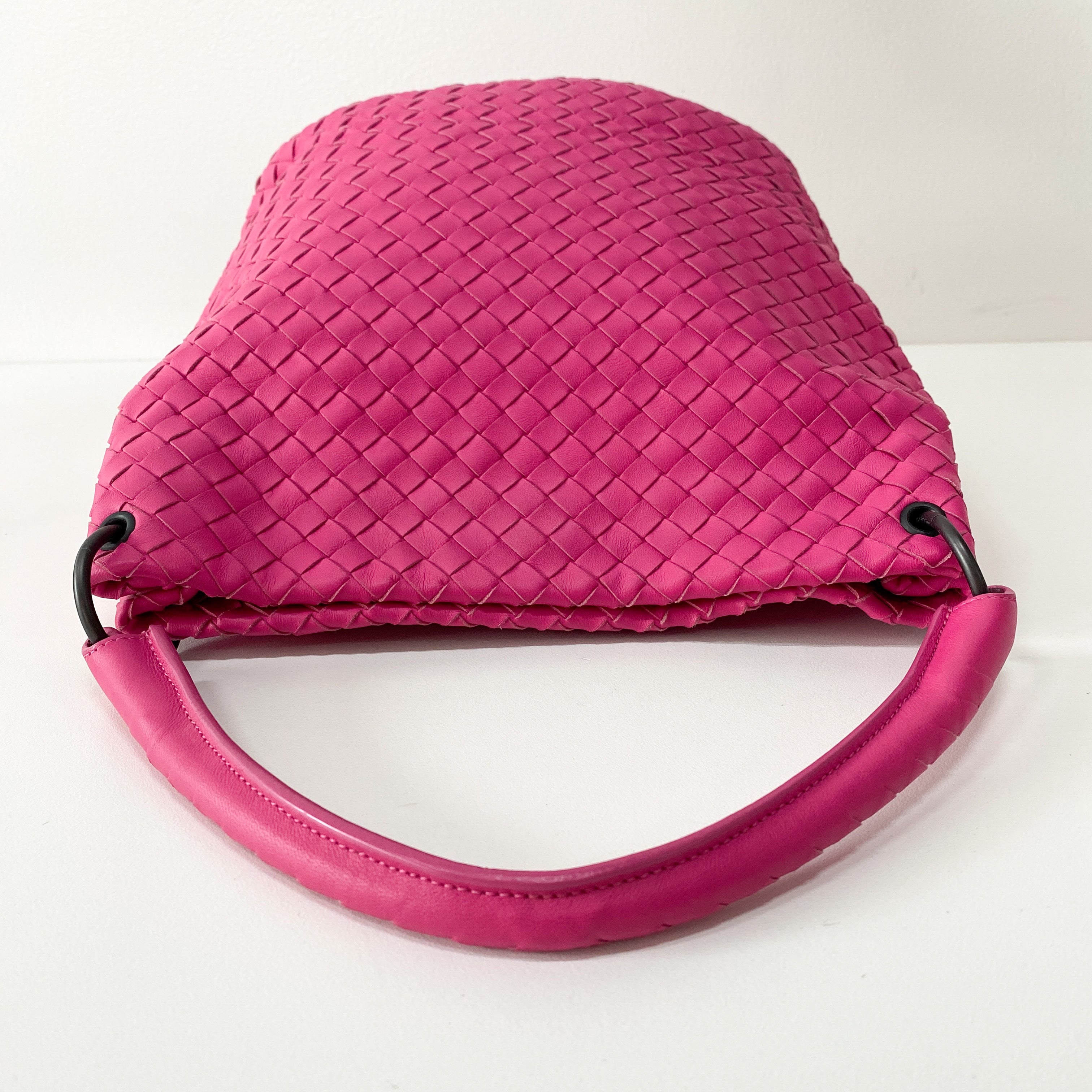 Pink Leather Intrecciato