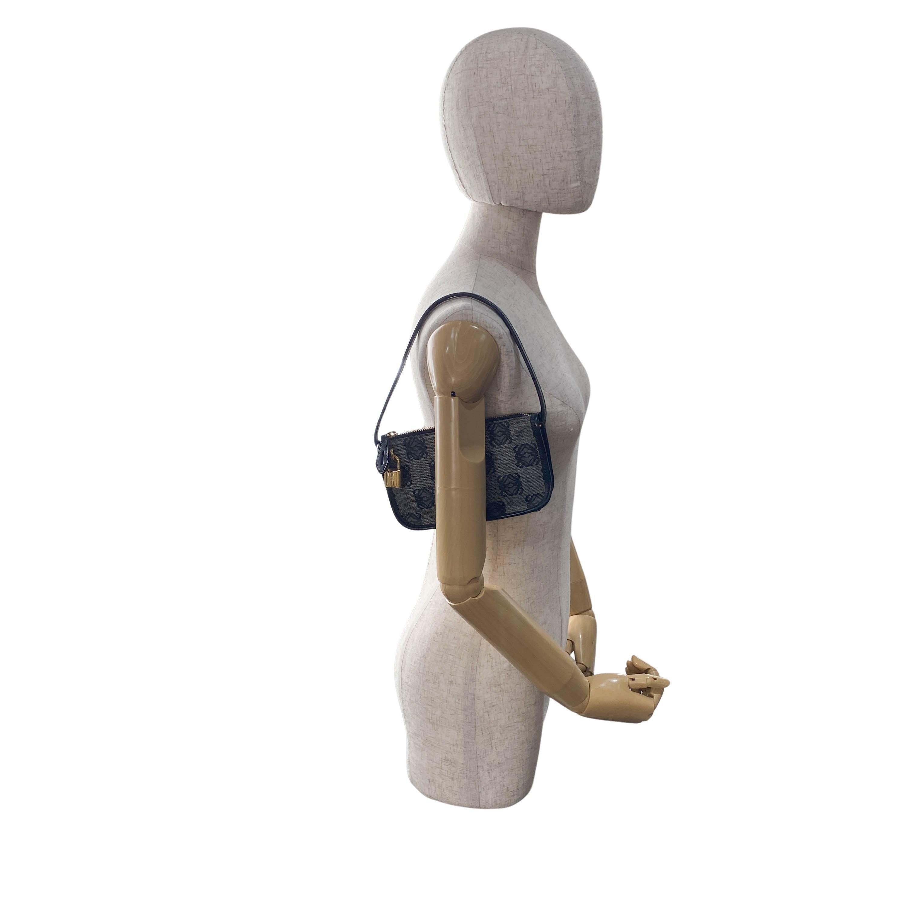 Anagram Grey Coated Canvas Pouch