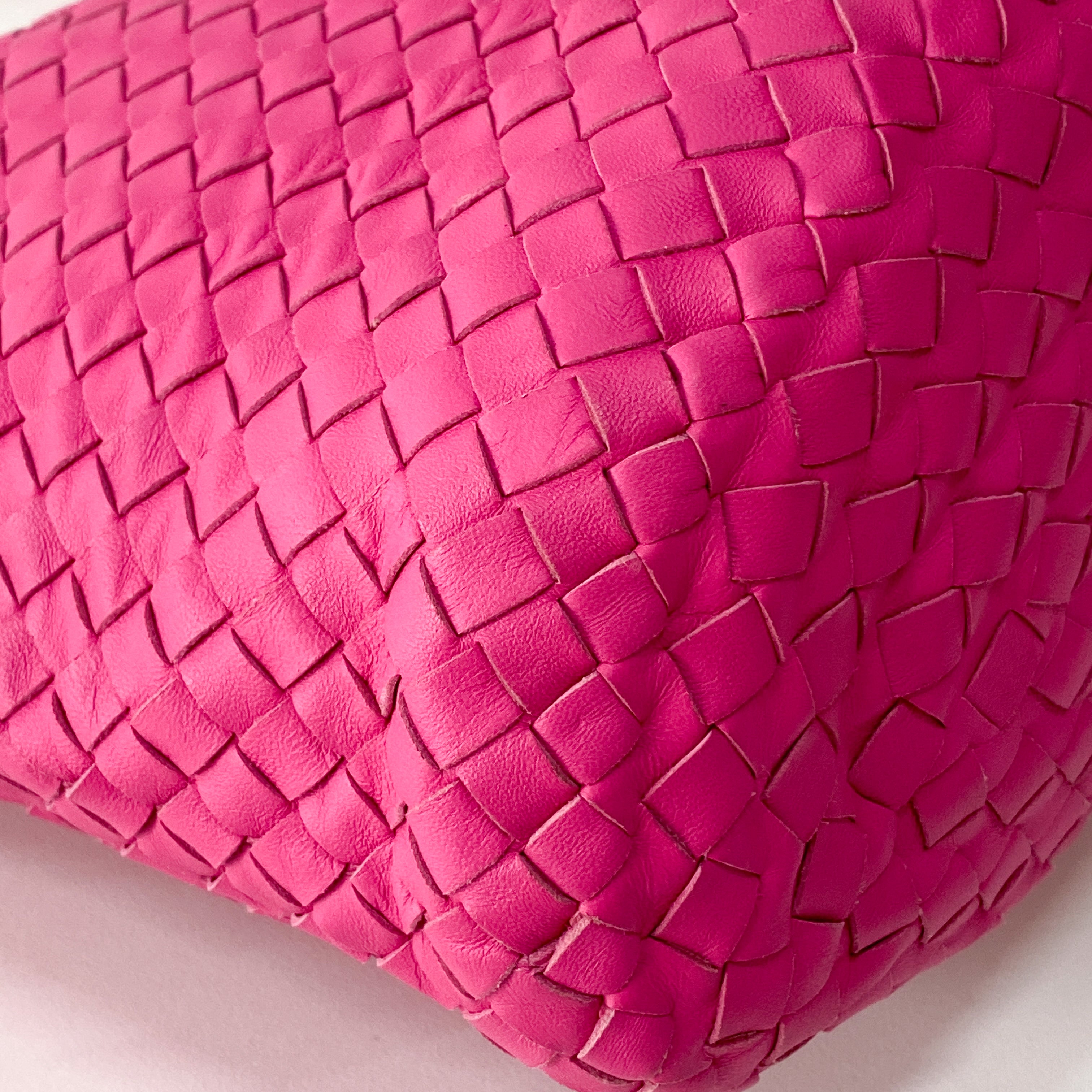 Pink Leather Intrecciato