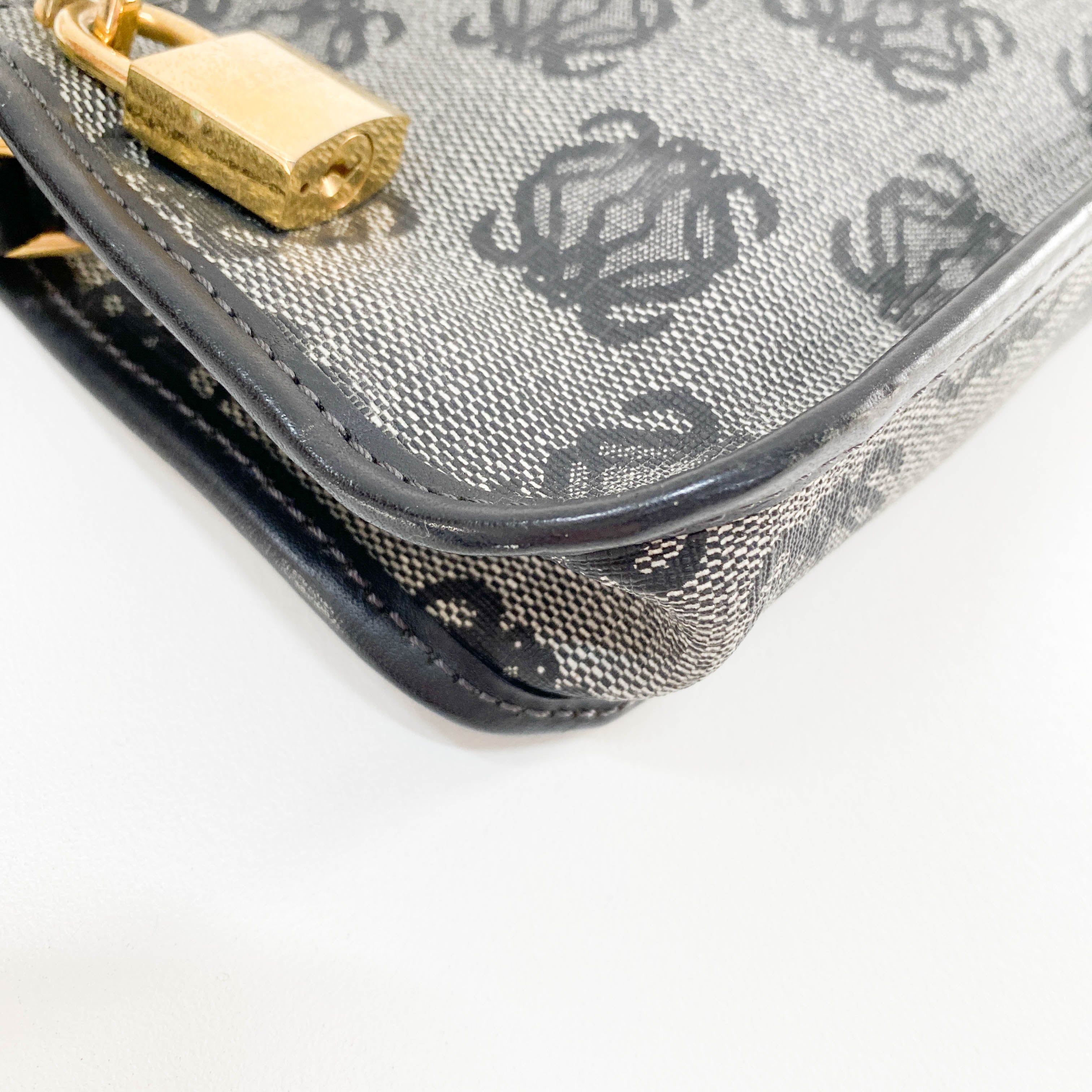 Anagram Grey Coated Canvas Pouch