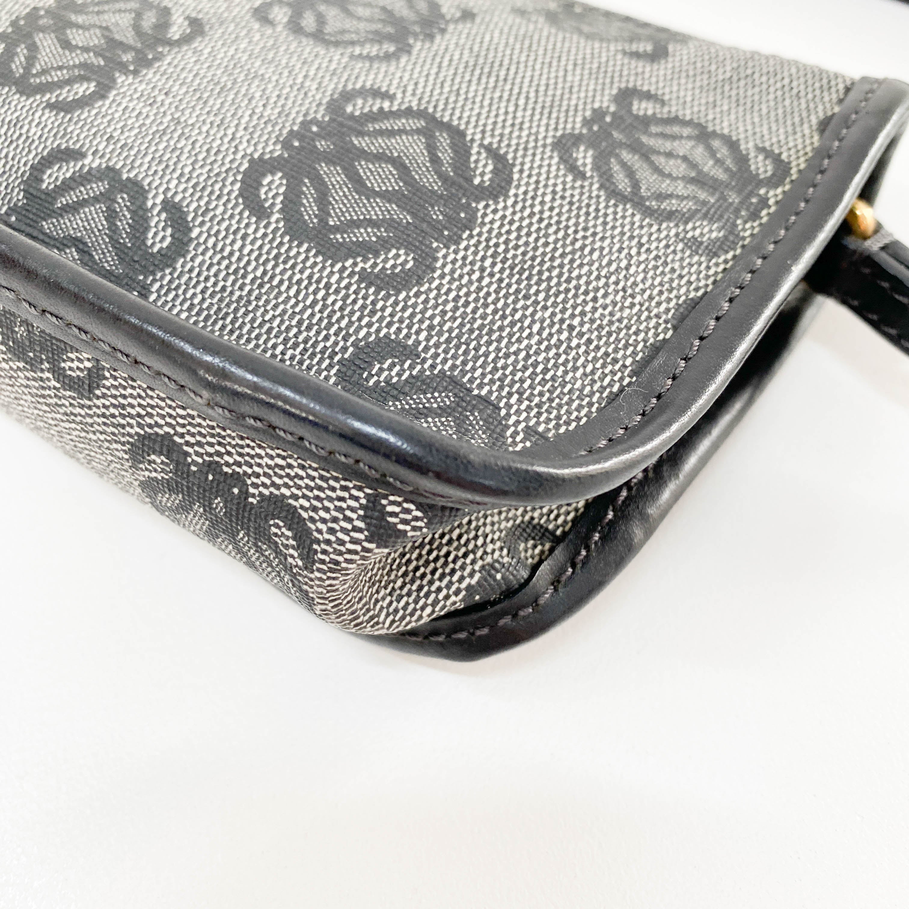 Anagram Grey Coated Canvas Pouch