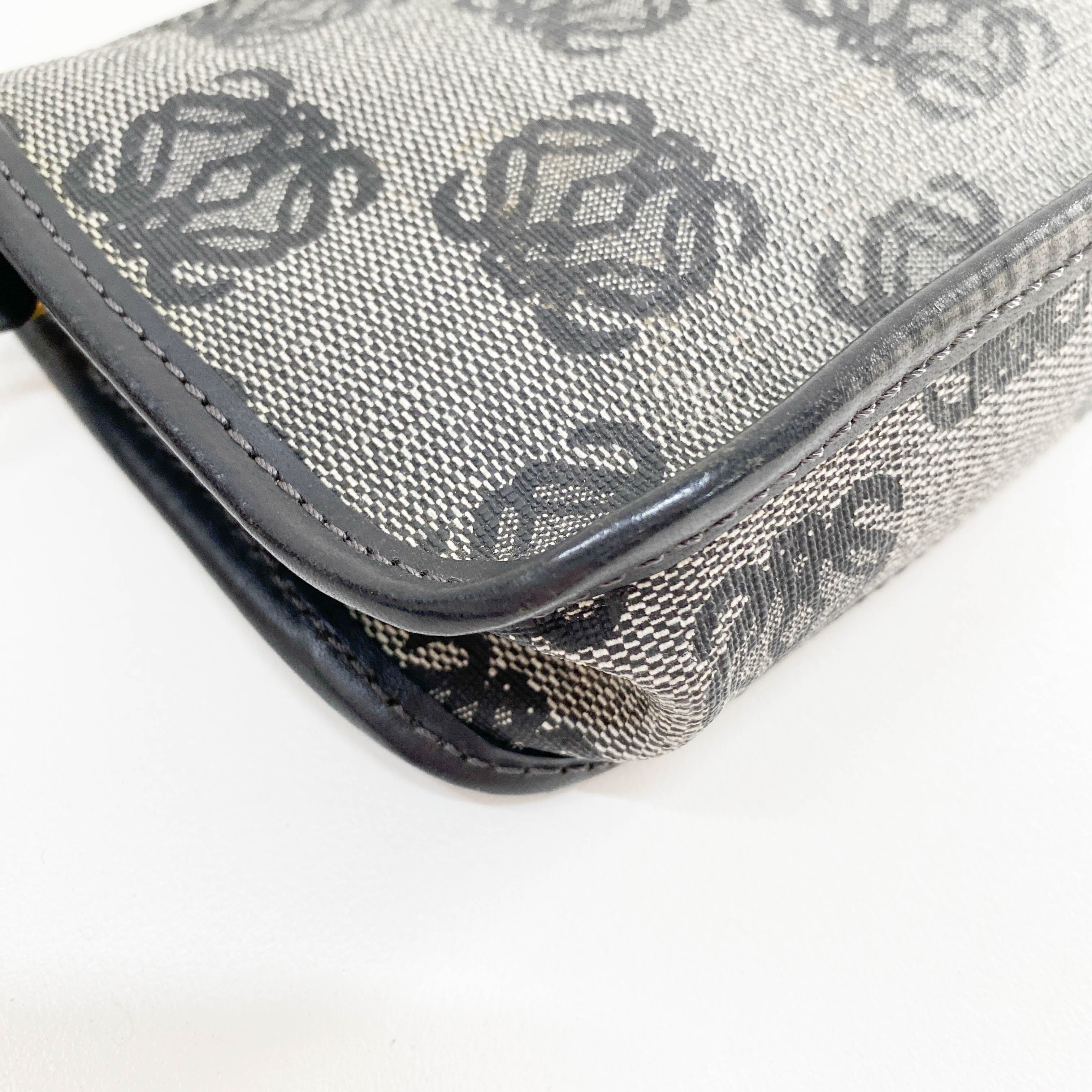 Anagram Grey Coated Canvas Pouch