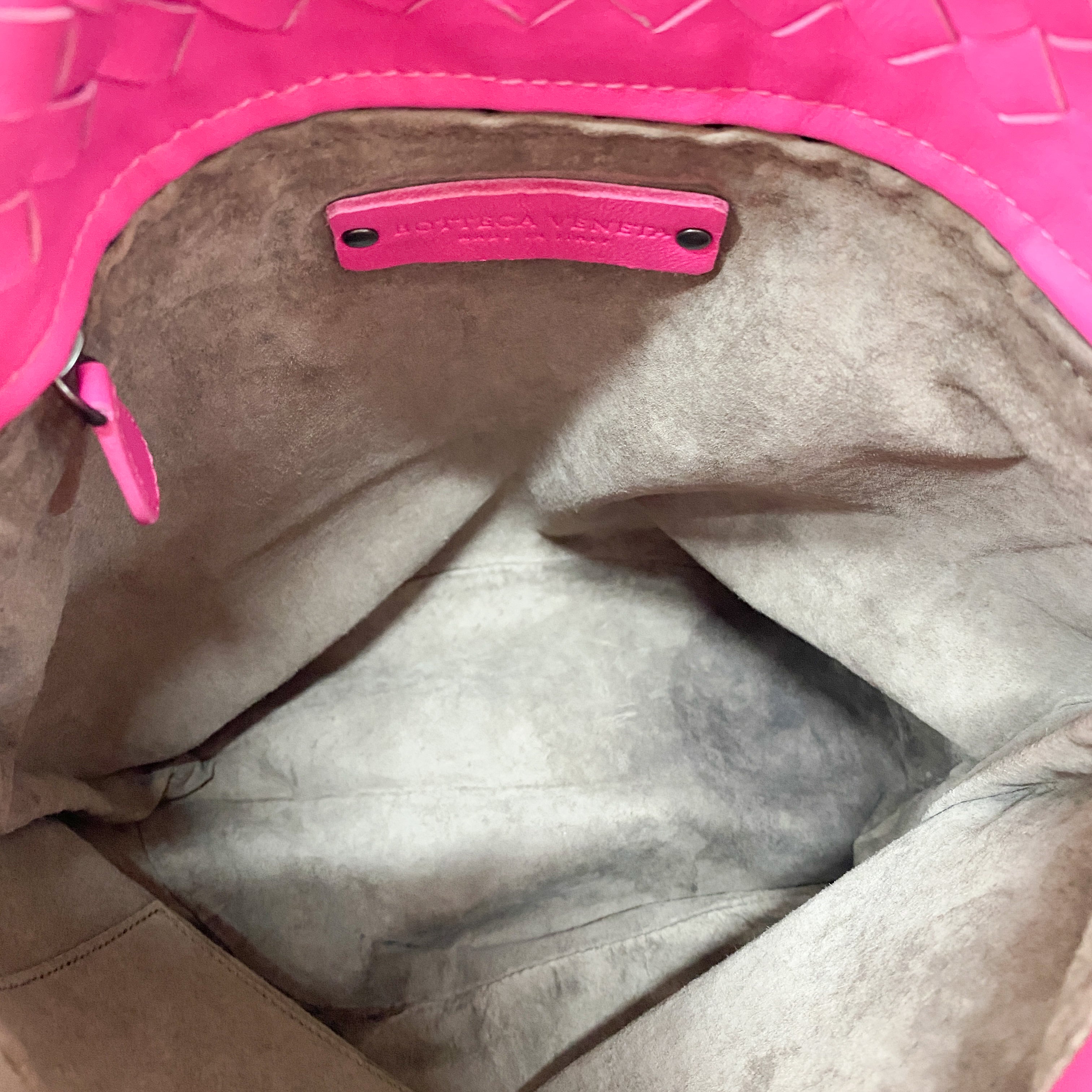 Pink Leather Intrecciato