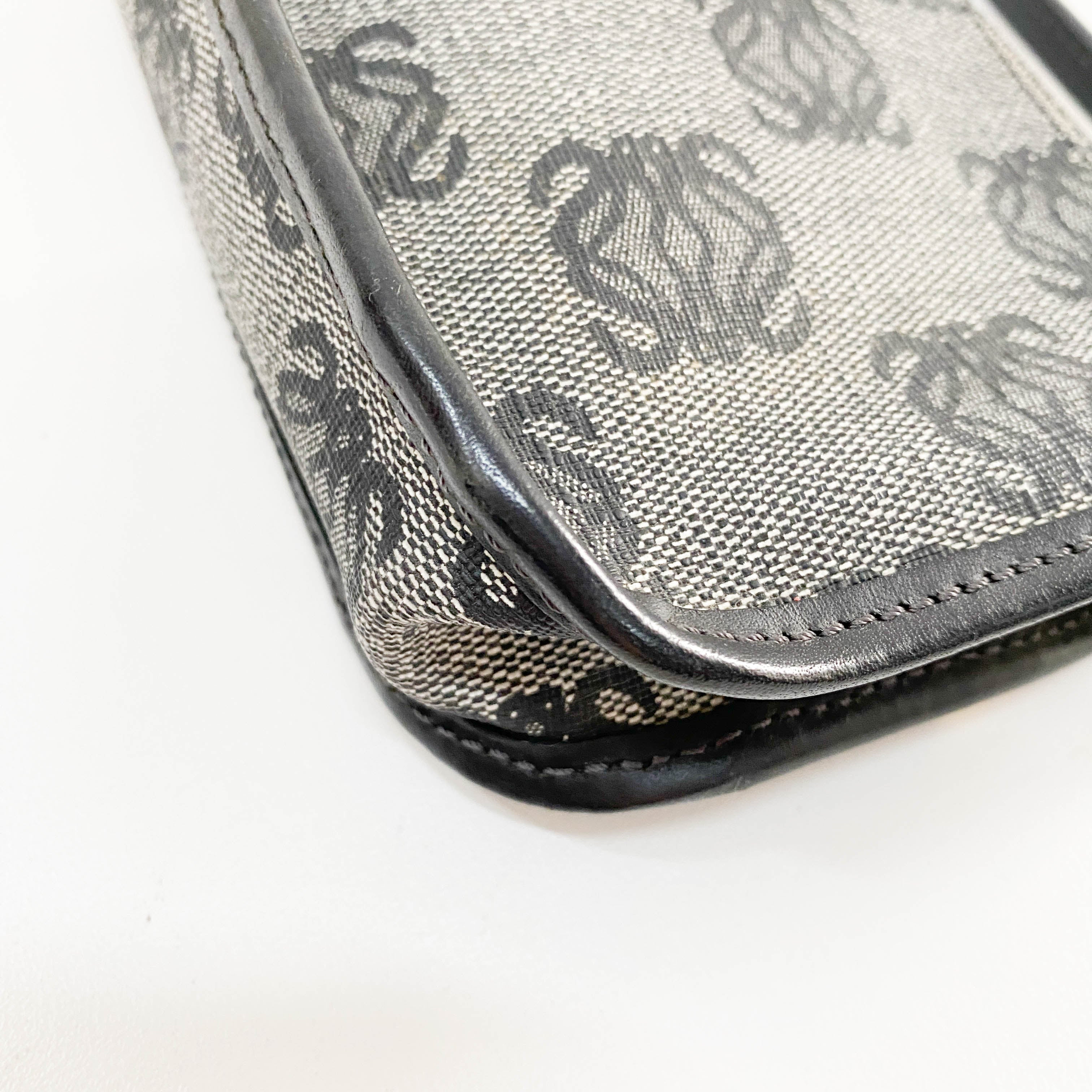 Anagram Grey Coated Canvas Pouch