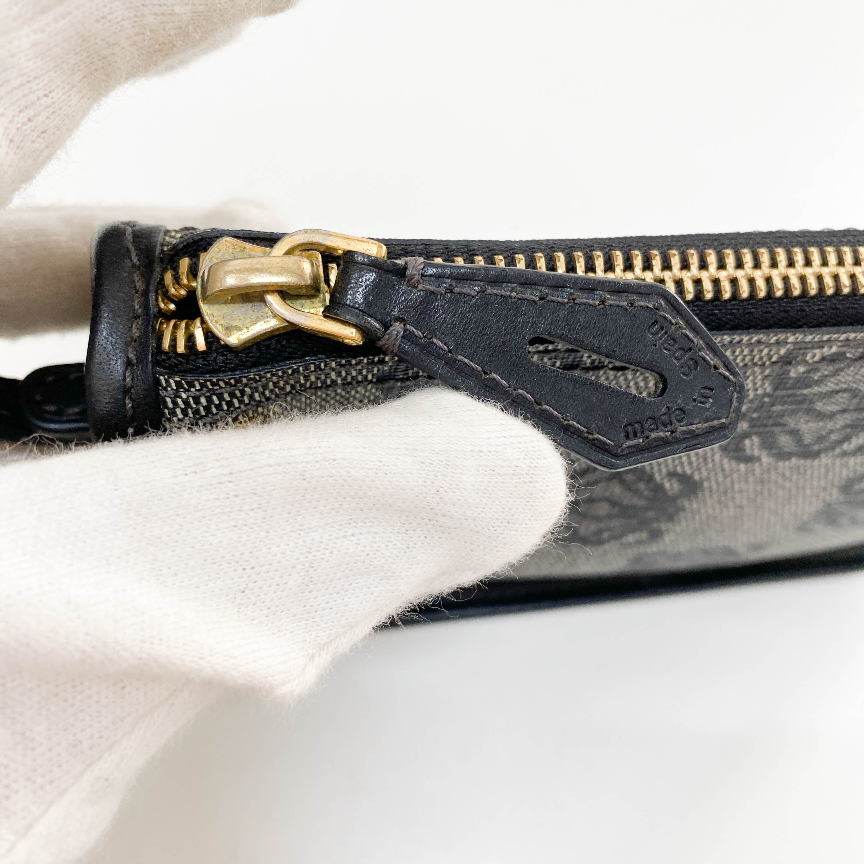 Anagram Grey Coated Canvas Pouch