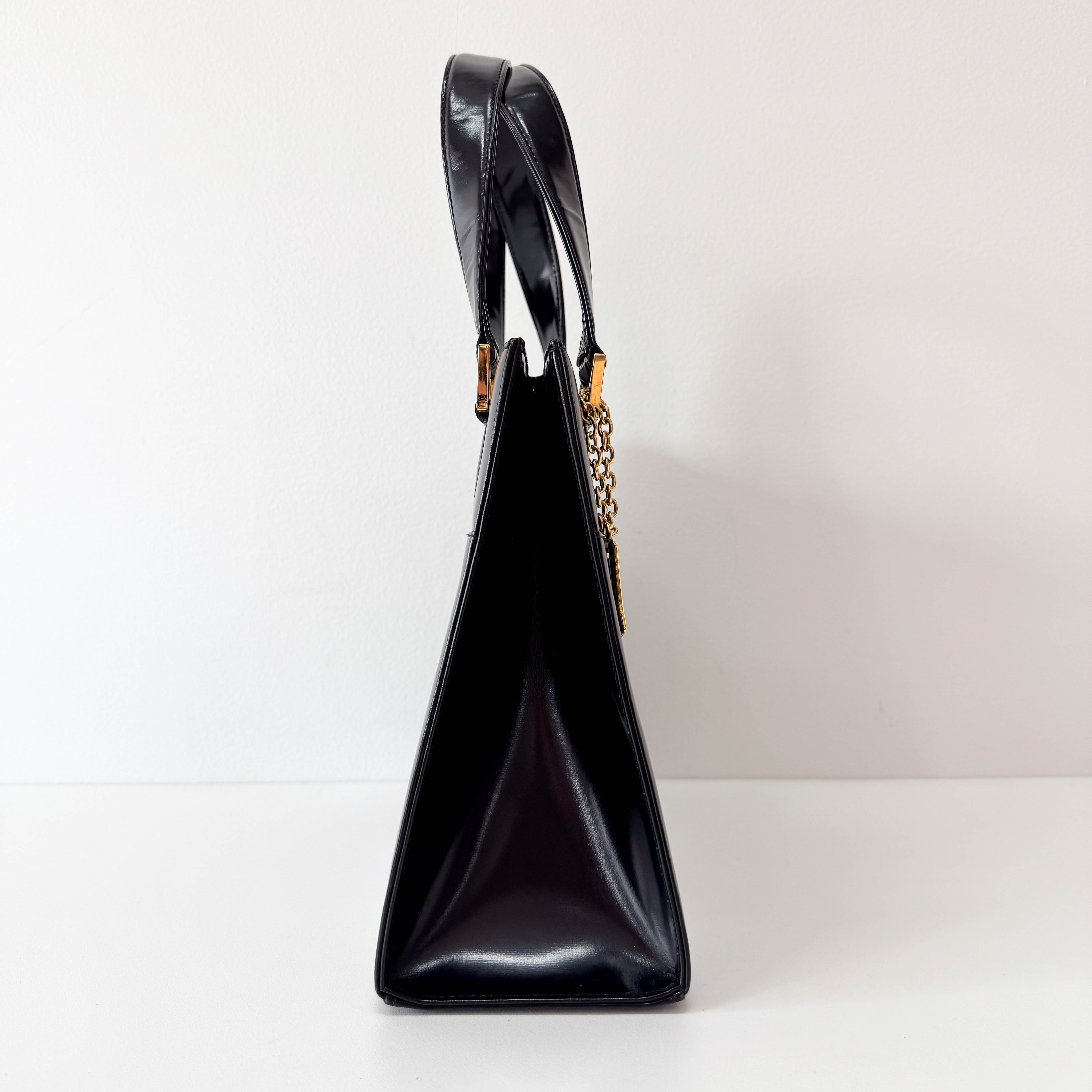 Black Leather Two Way Bag