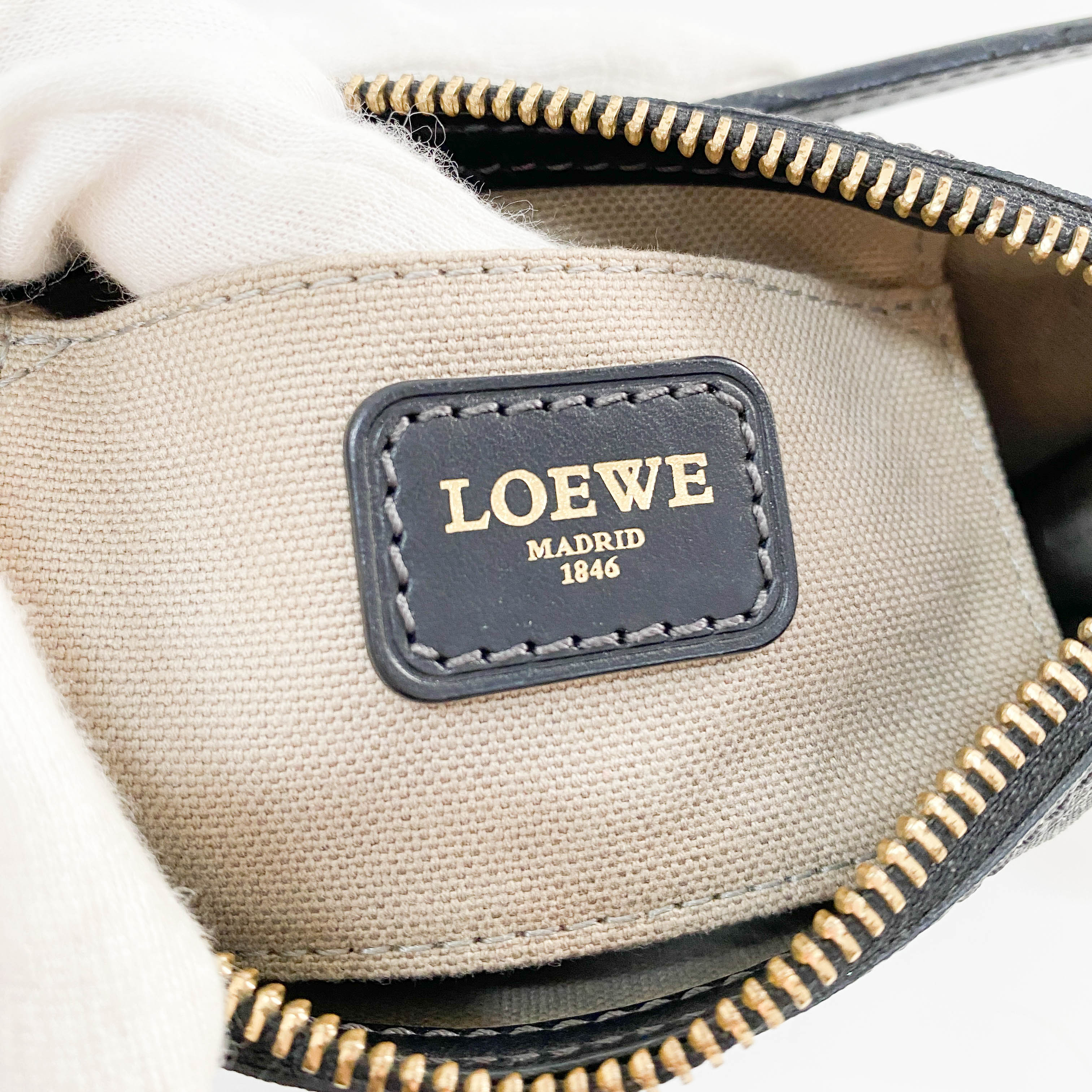 Anagram Grey Coated Canvas Pouch