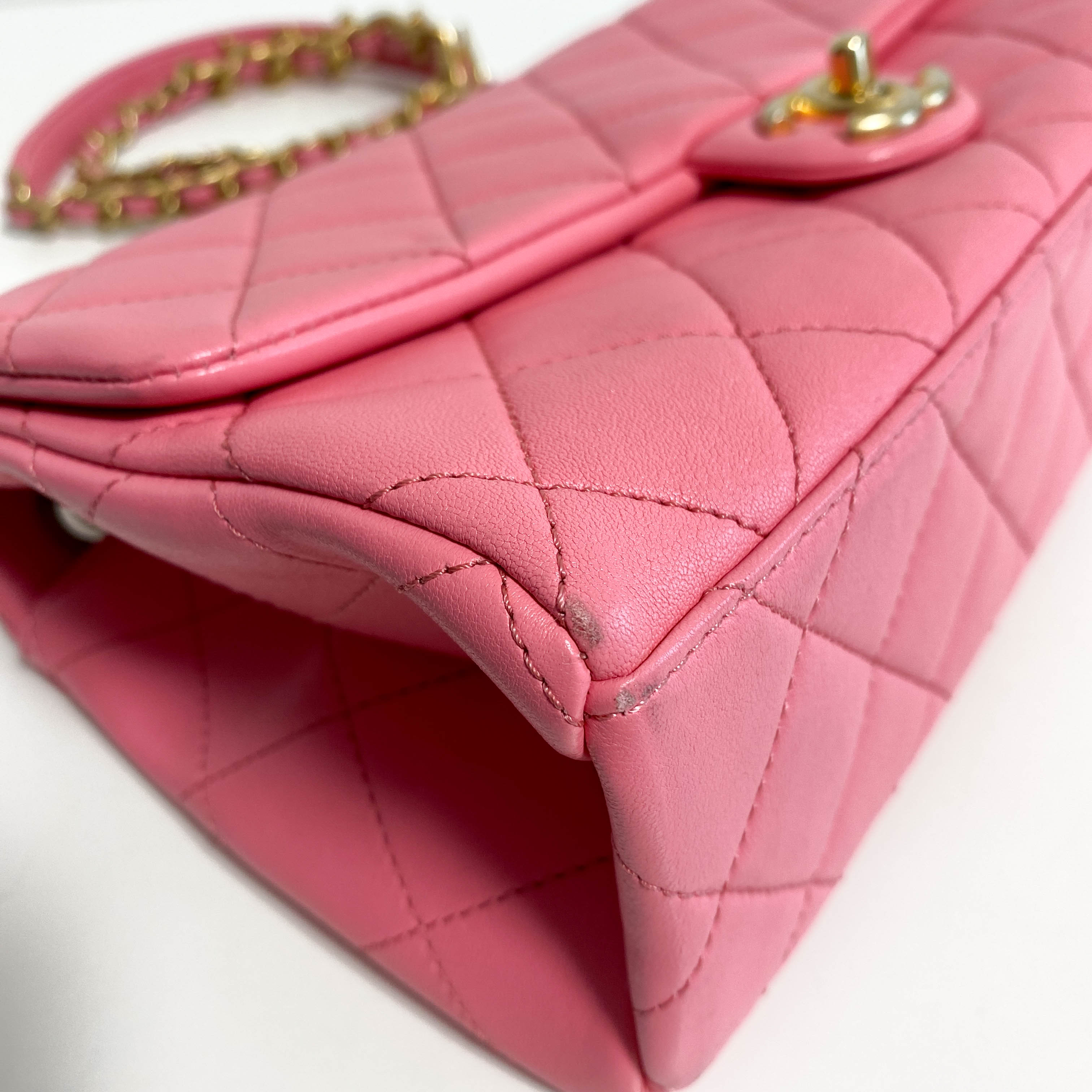 Timeless Classic 25 Pink Lambskin Quilted Shoulder Bag