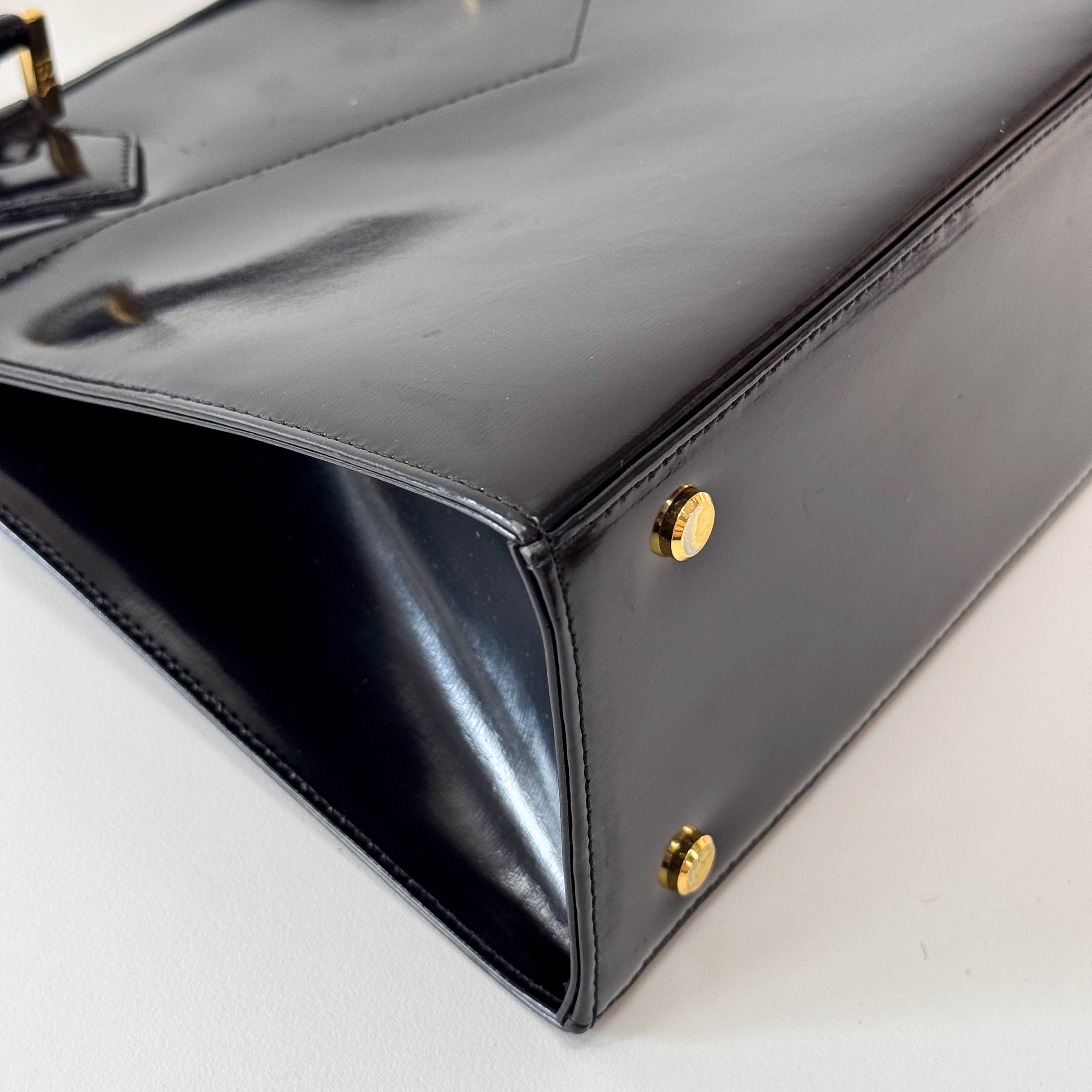 Black Leather Two Way Bag