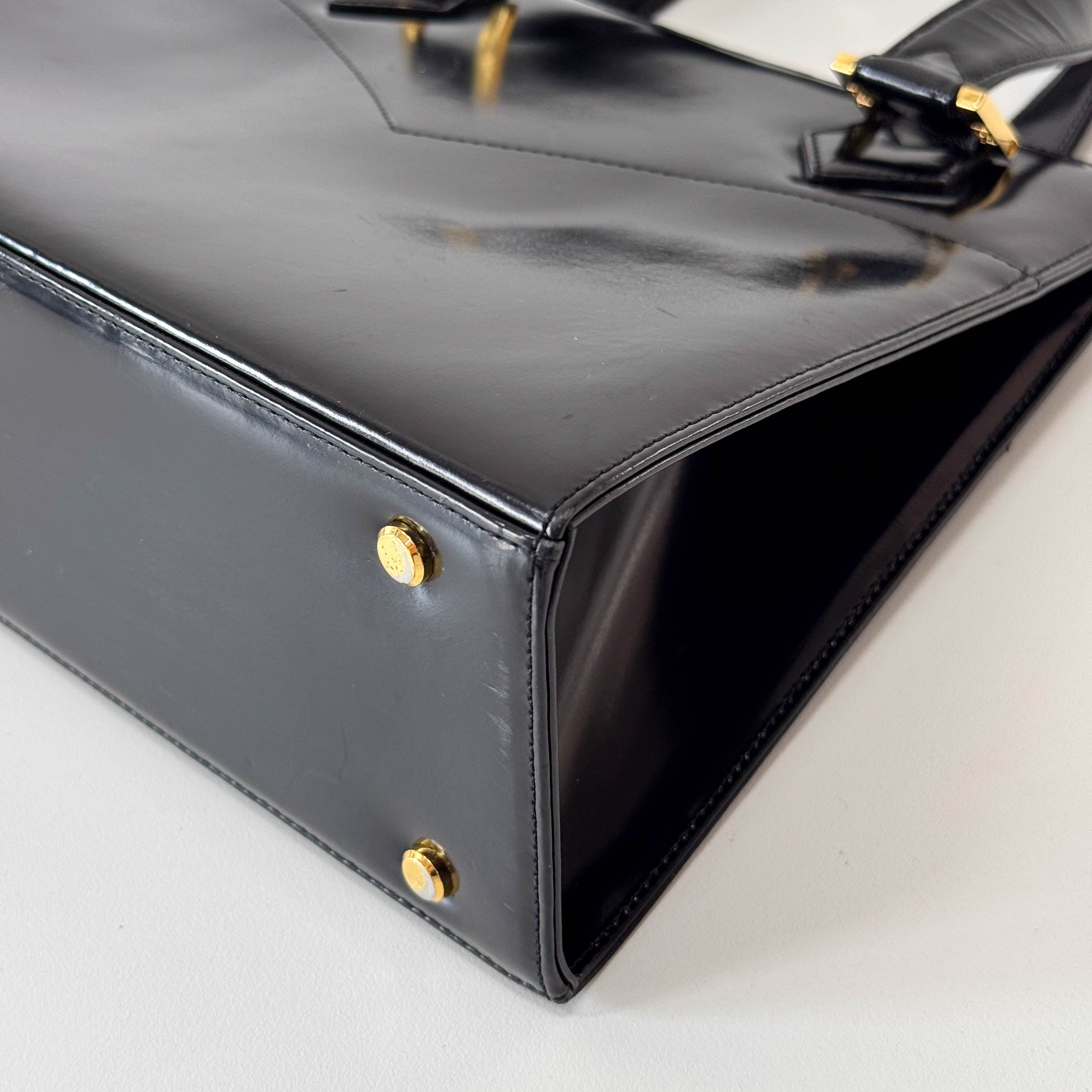 Black Leather Two Way Bag