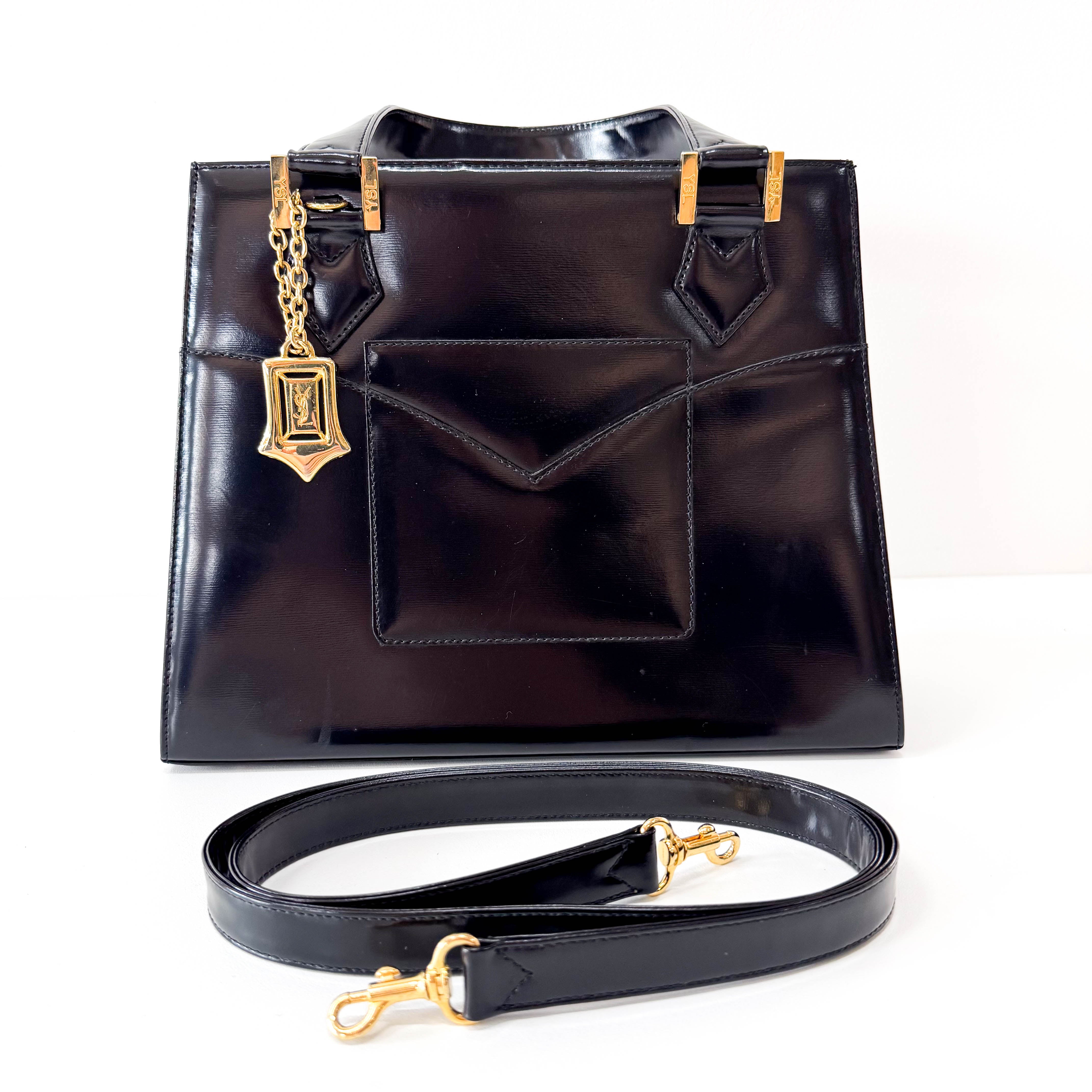 Black Leather Two Way Bag