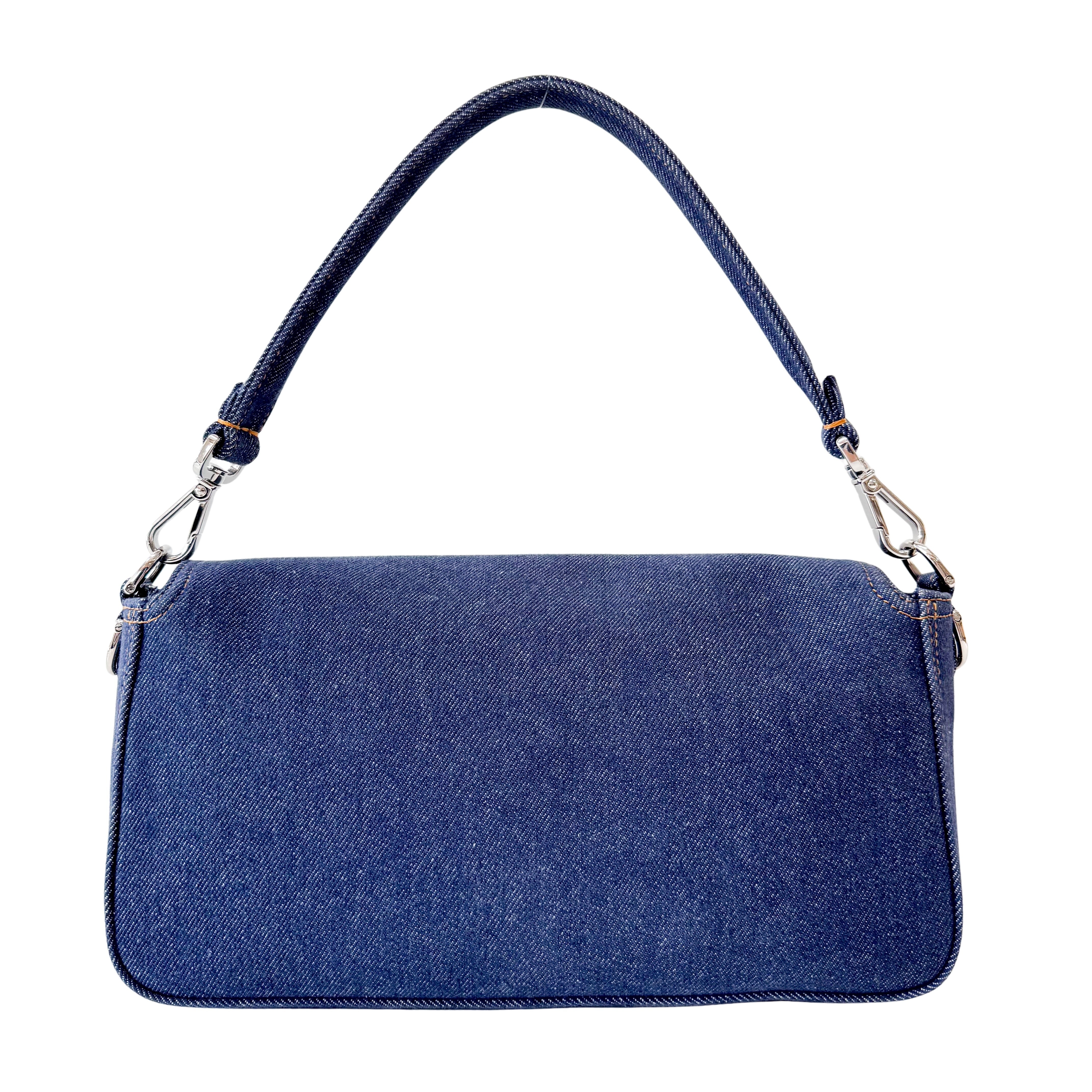 Baguette Re-Edition Blue Denim Shoulder Bag