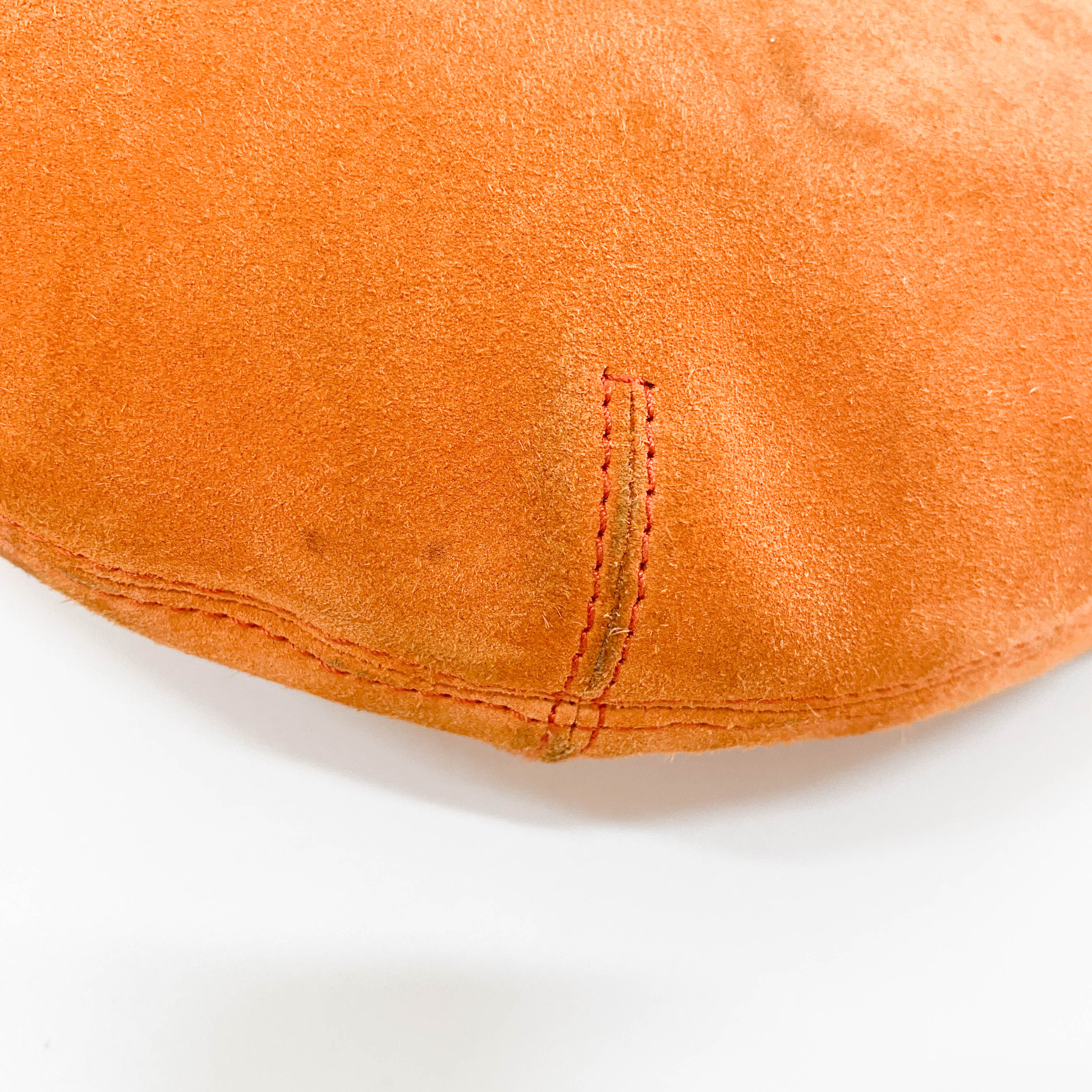 Anagram Orange Studded Suede Leather Handbag