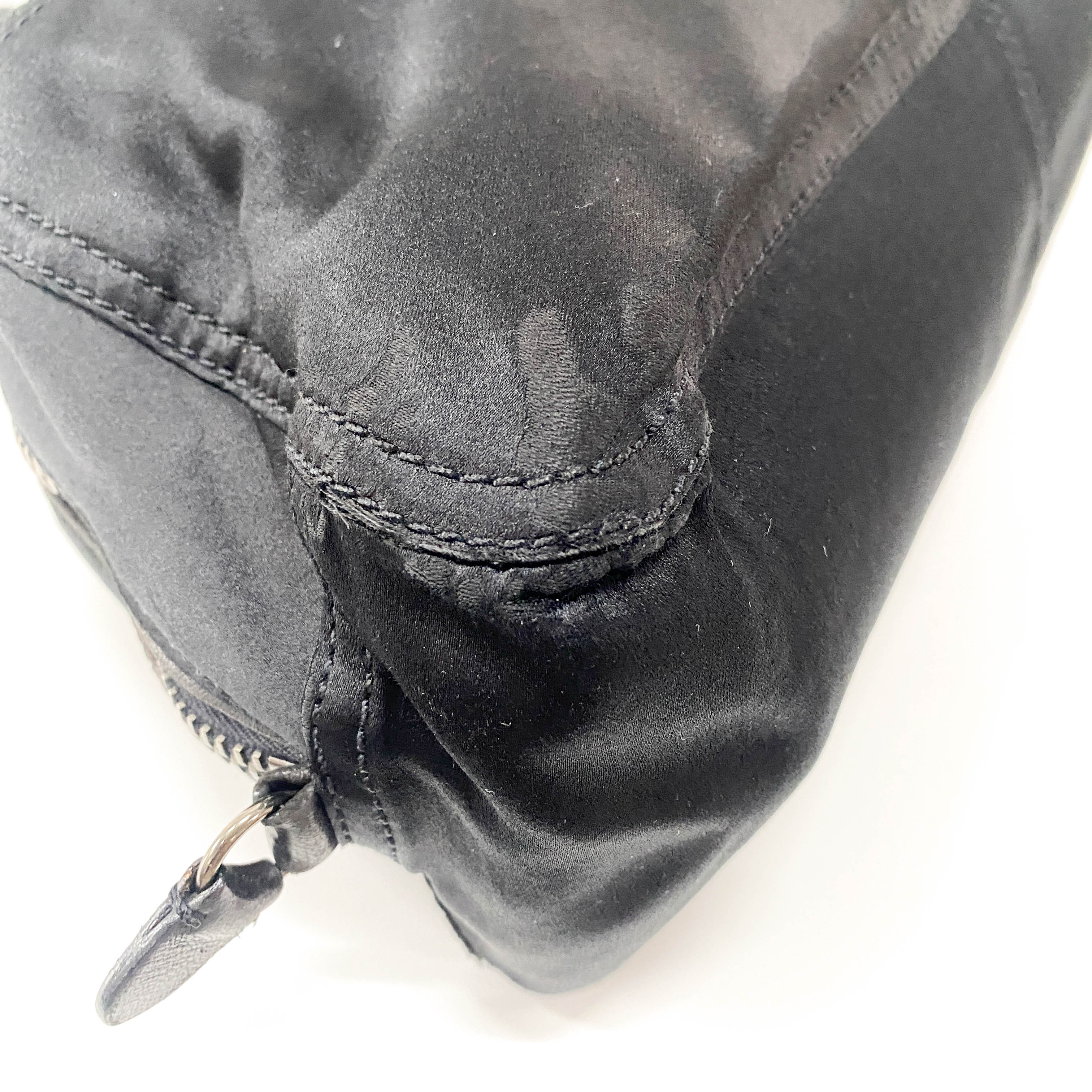 Black Satin Shoulder Bag