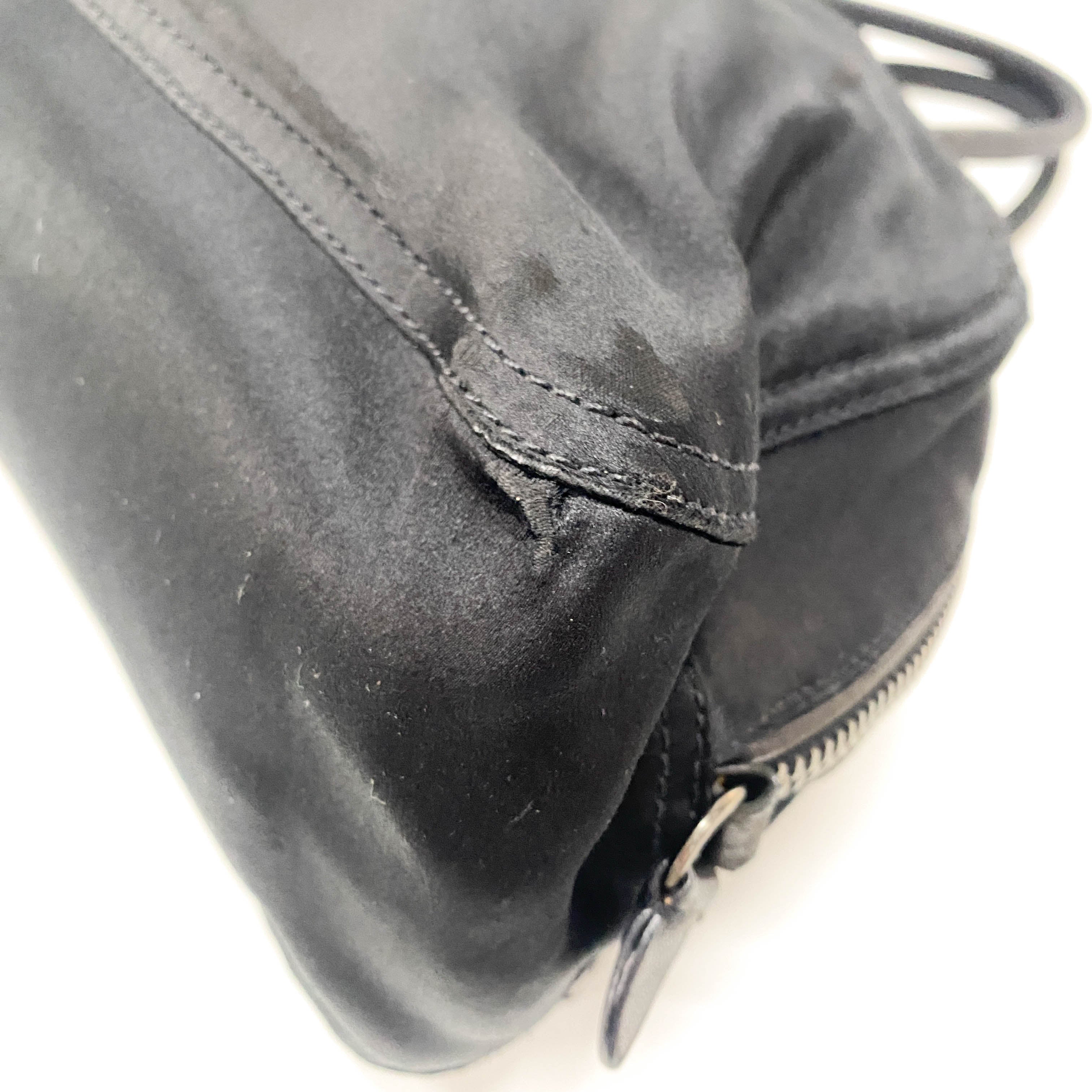 Black Satin Shoulder Bag