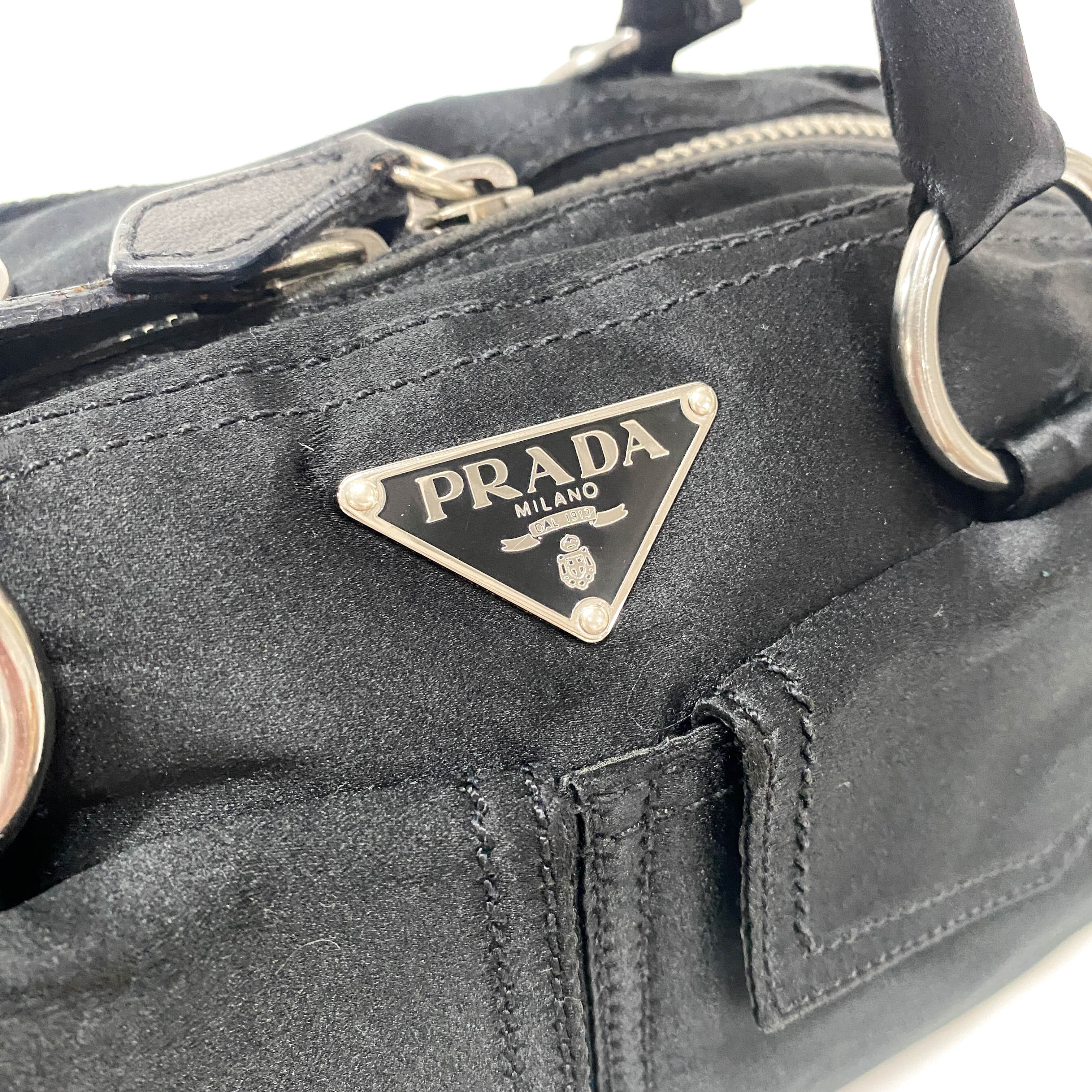 Black Satin Shoulder Bag