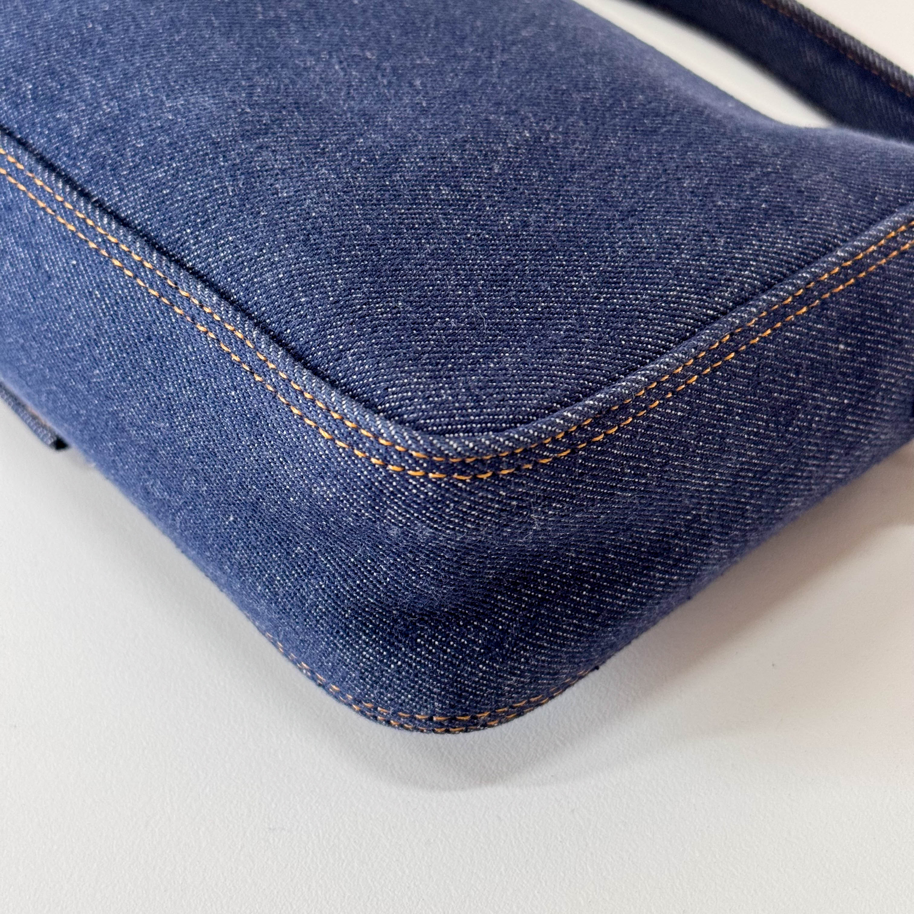 Baguette Re-Edition Blue Denim Shoulder Bag