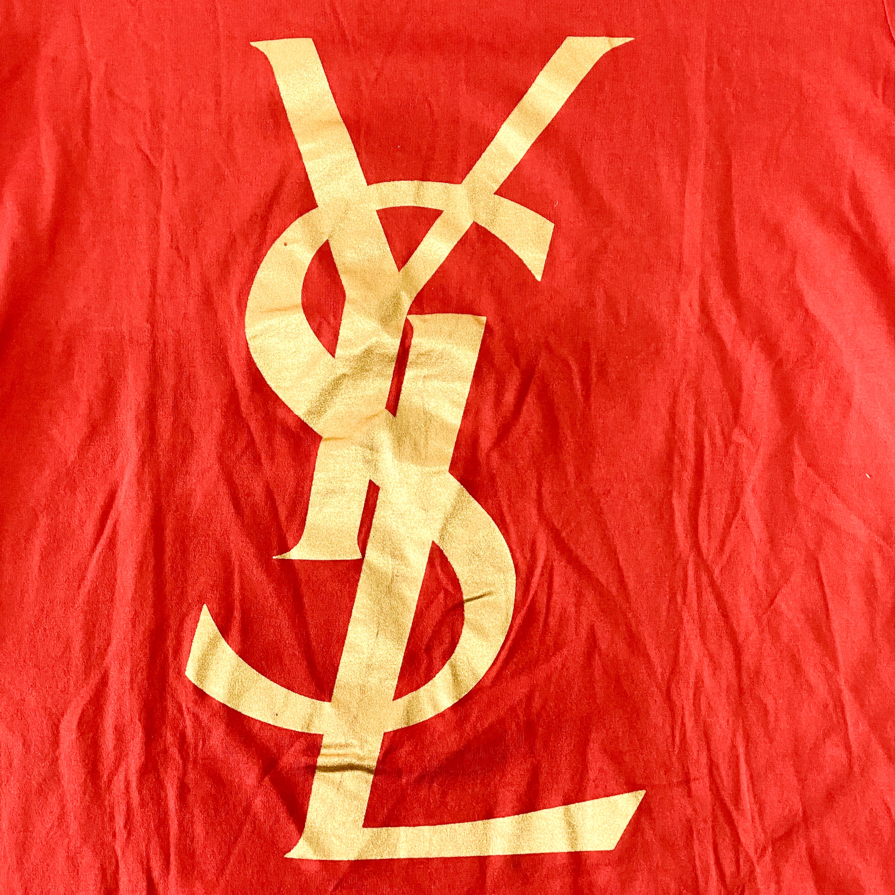 Gold YSL Print Orange T-Shirt