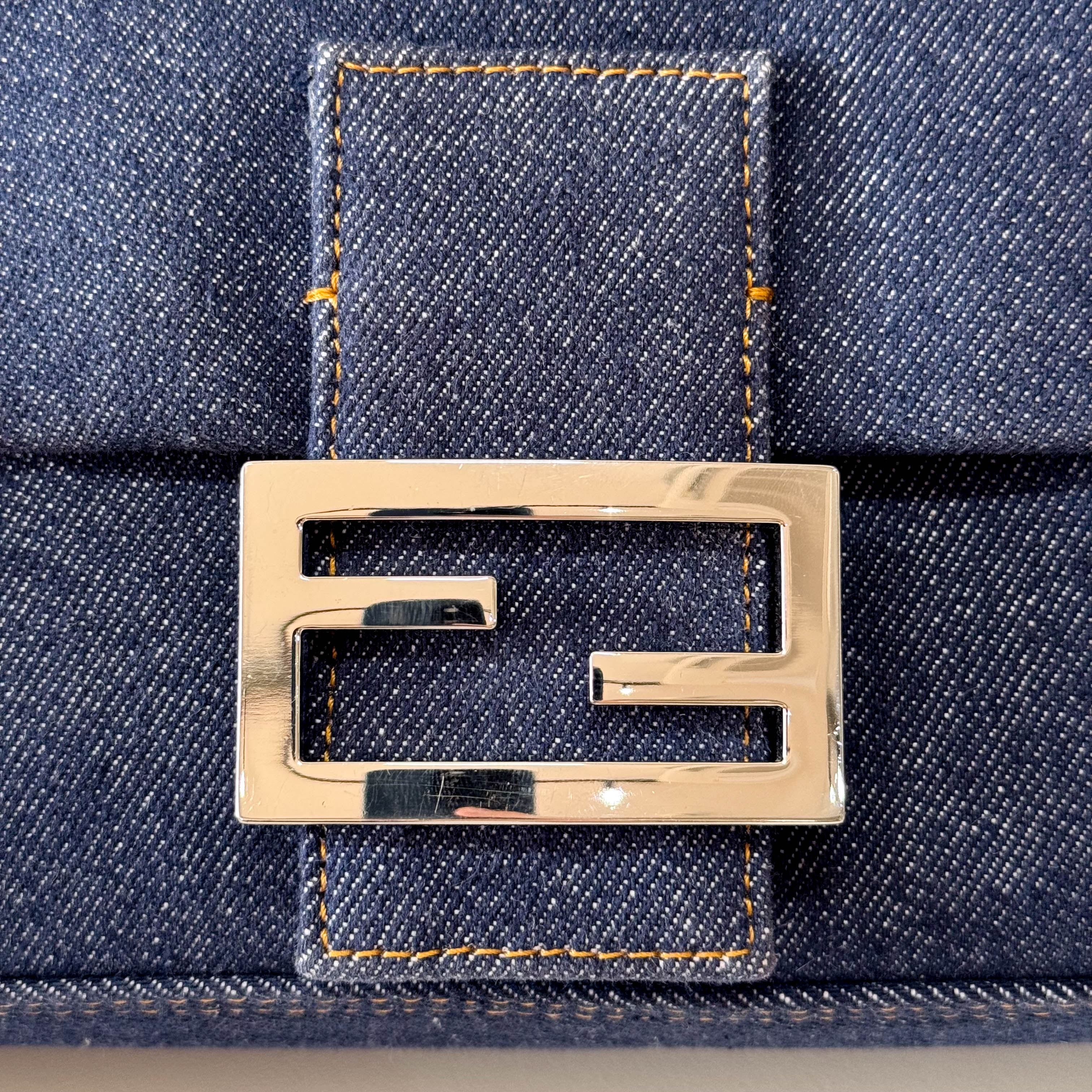Baguette Re-Edition Blue Denim Shoulder Bag