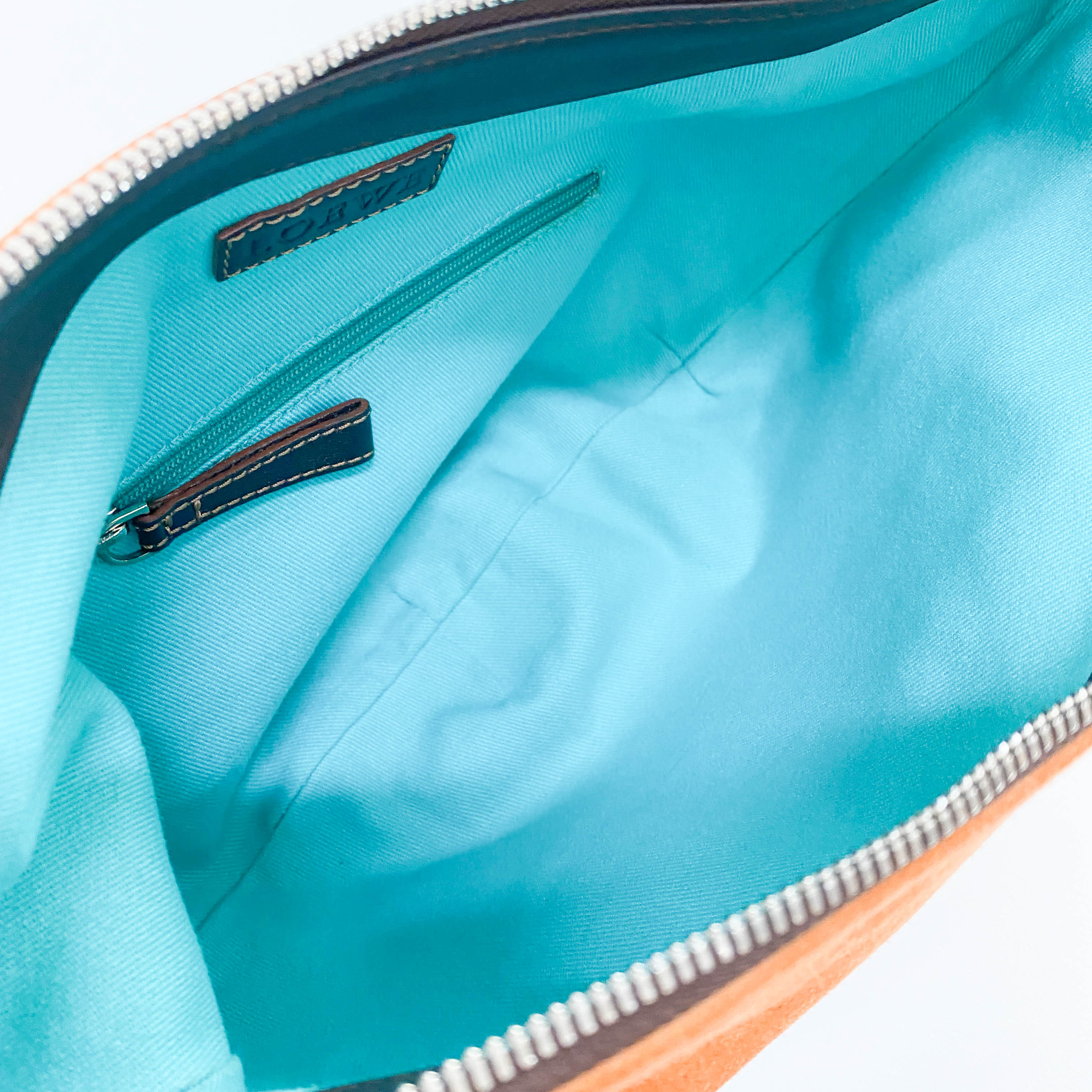 Anagram Orange Studded Suede Leather Handbag