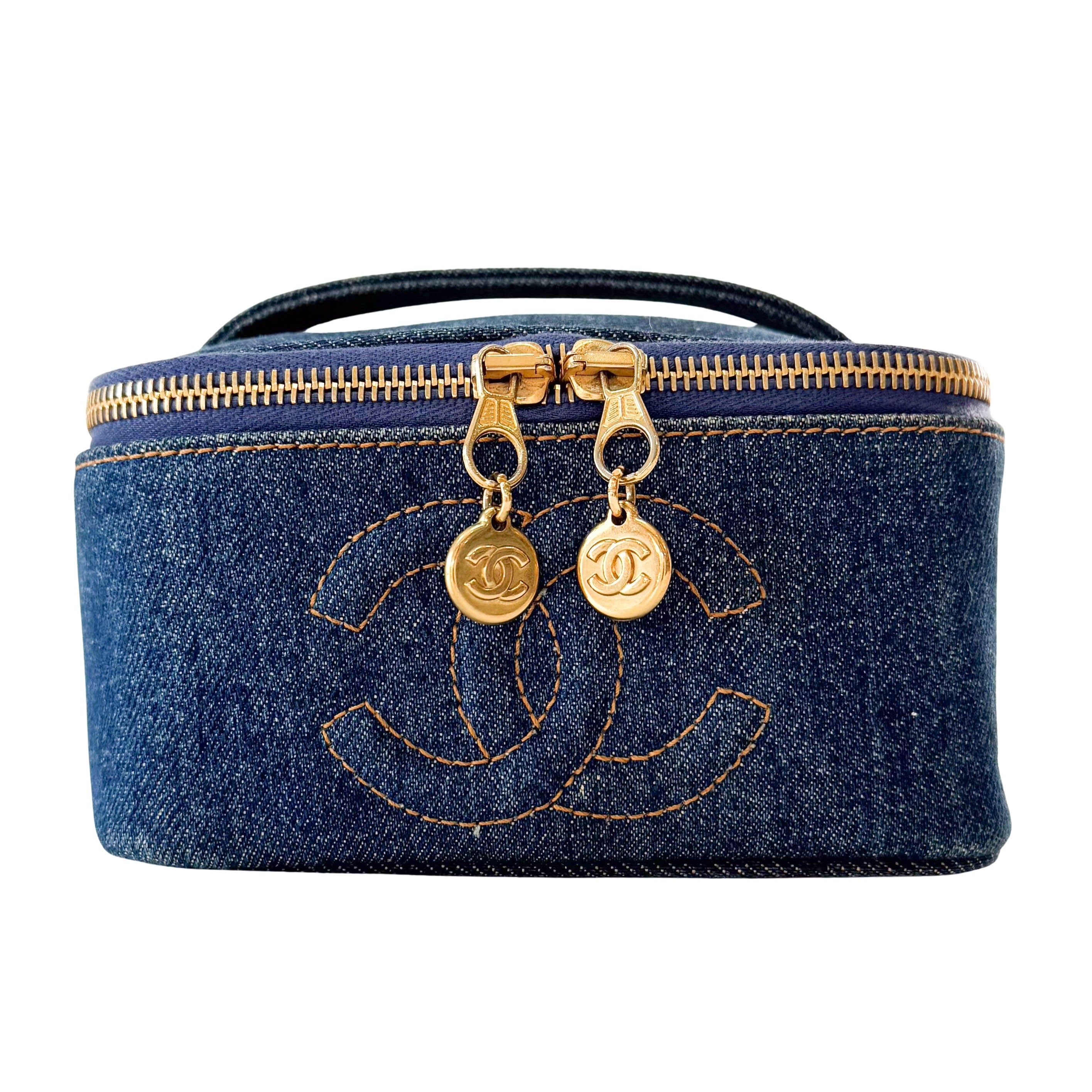 CC Logo Denim Vanity Bag