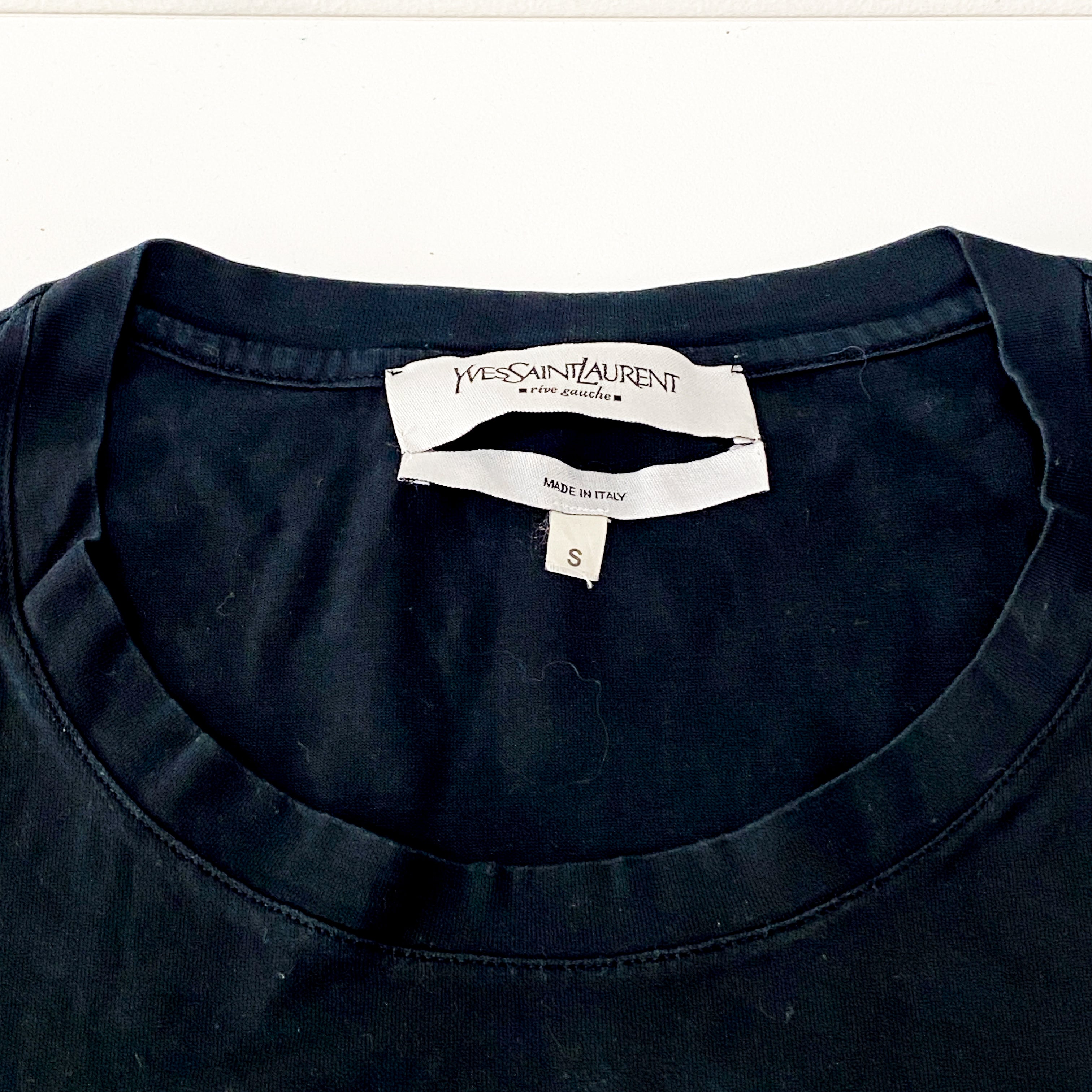 Gold YSL Print Black T-Shirt