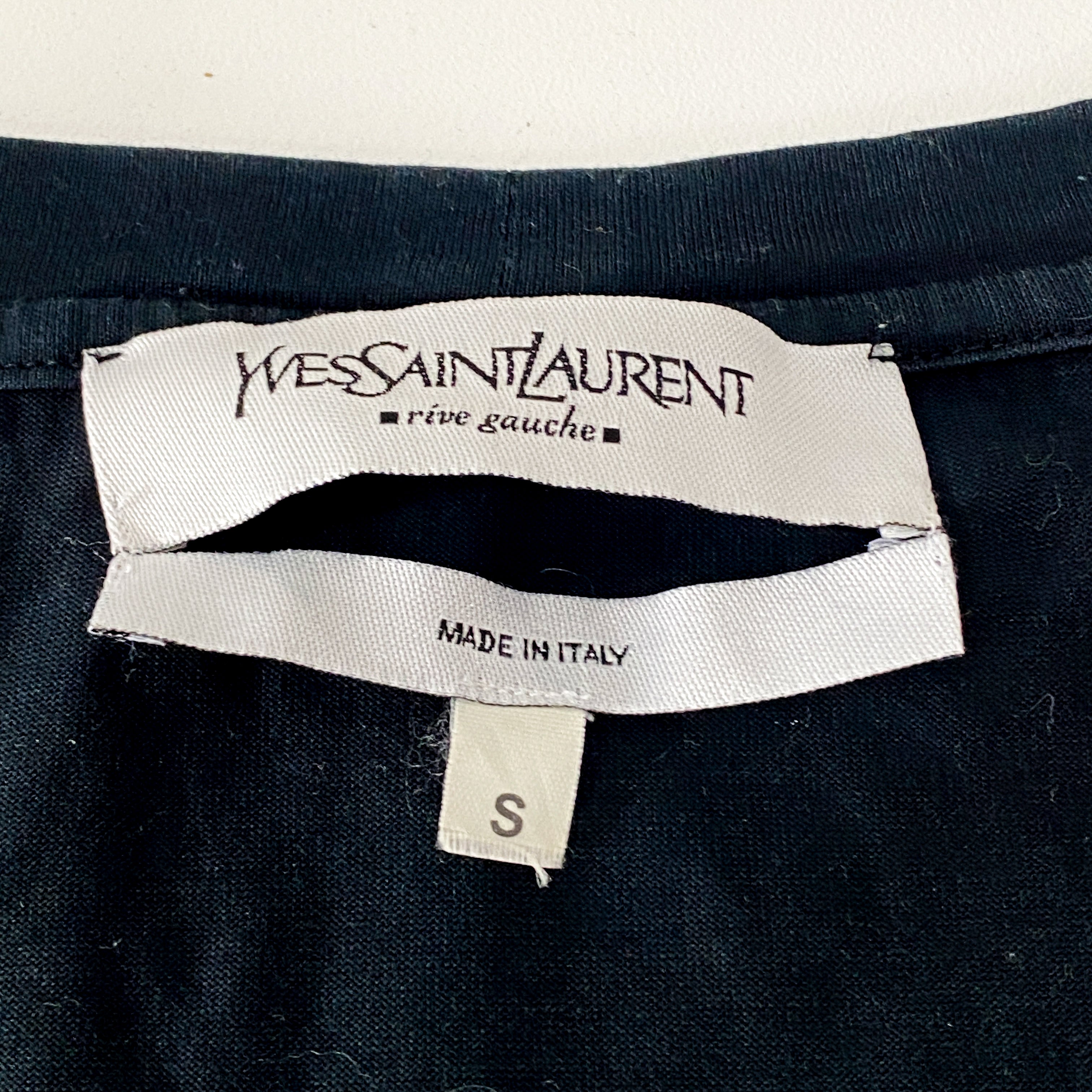 Gold YSL Print Black T-Shirt