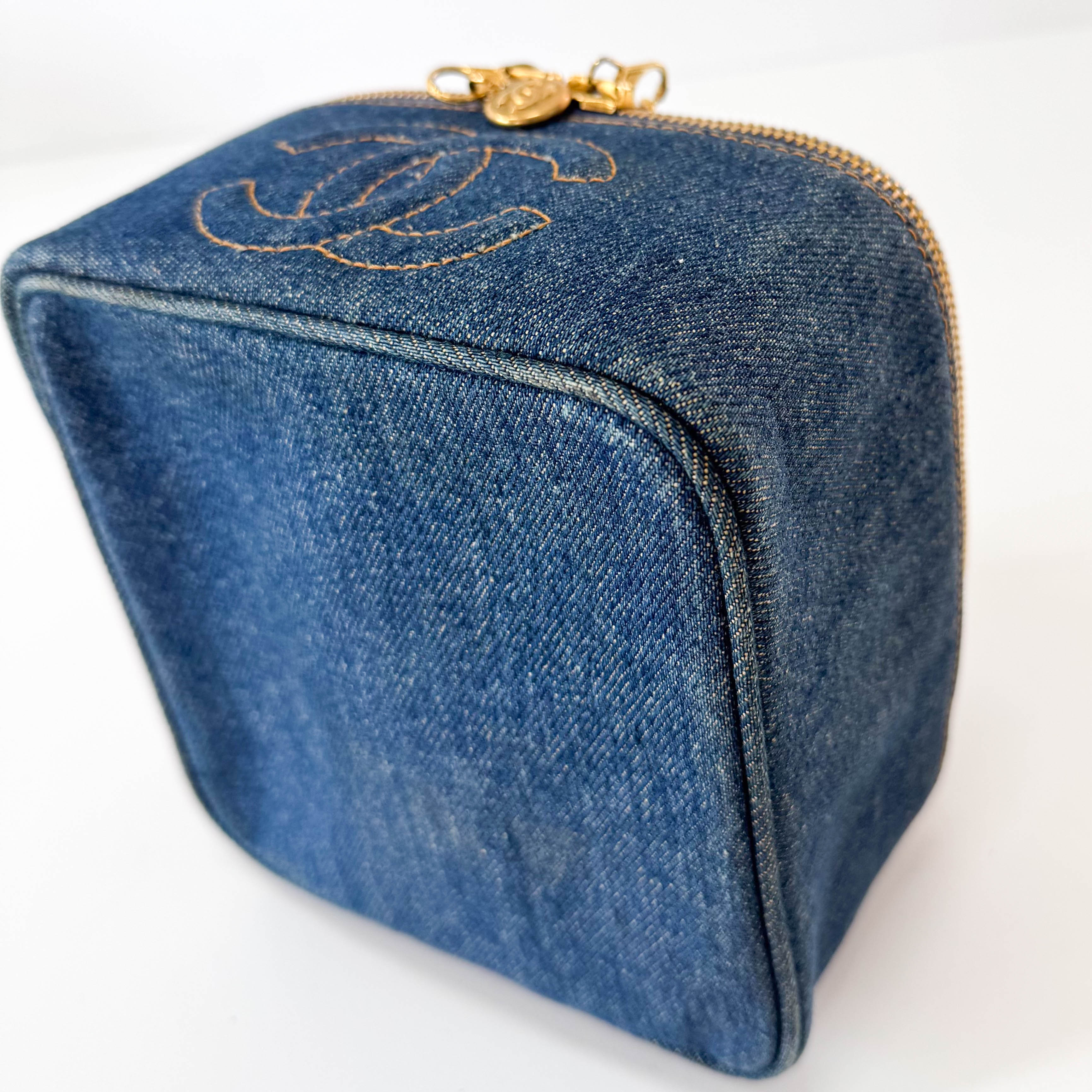 CC Logo Denim Vanity Bag