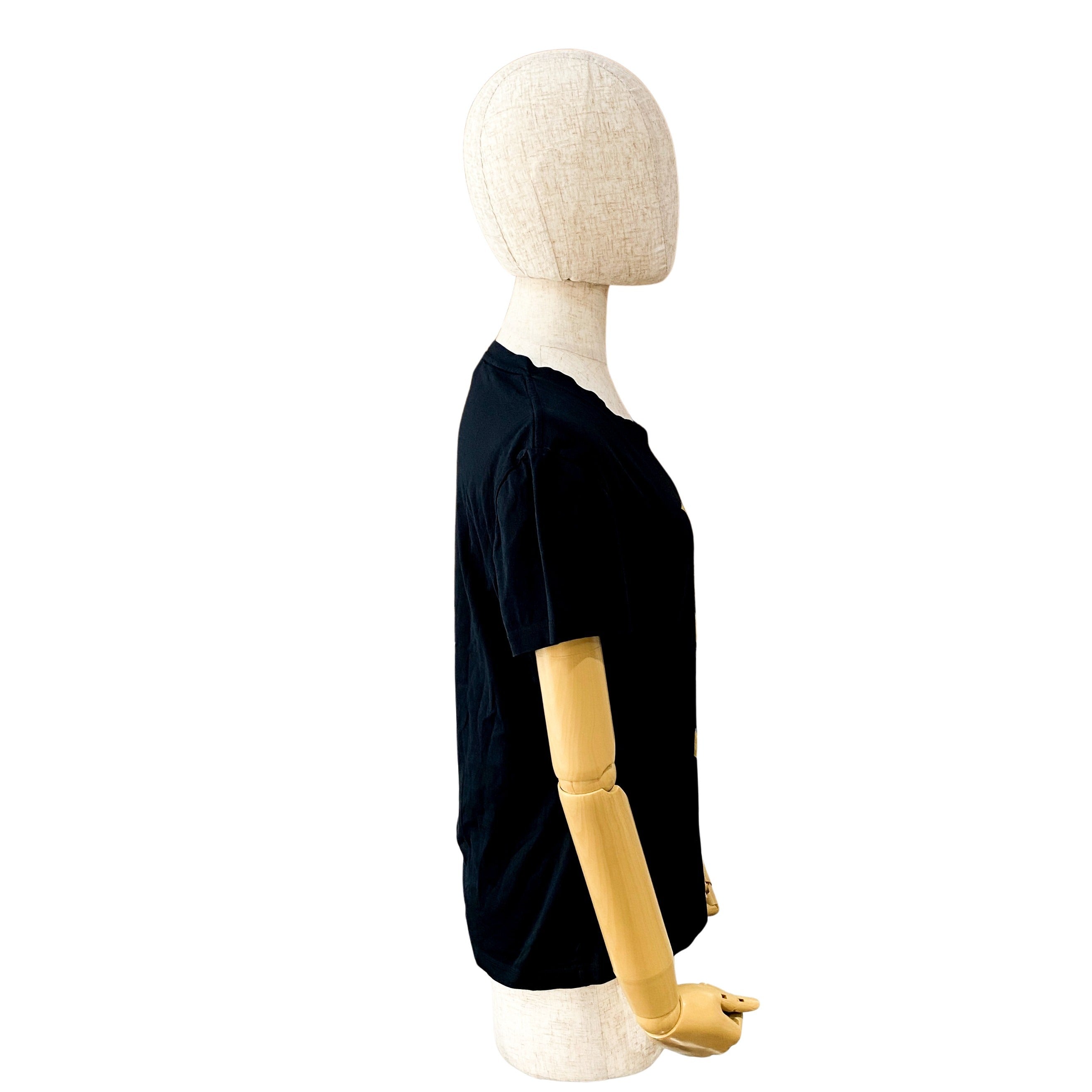 Gold YSL Print Black T-Shirt