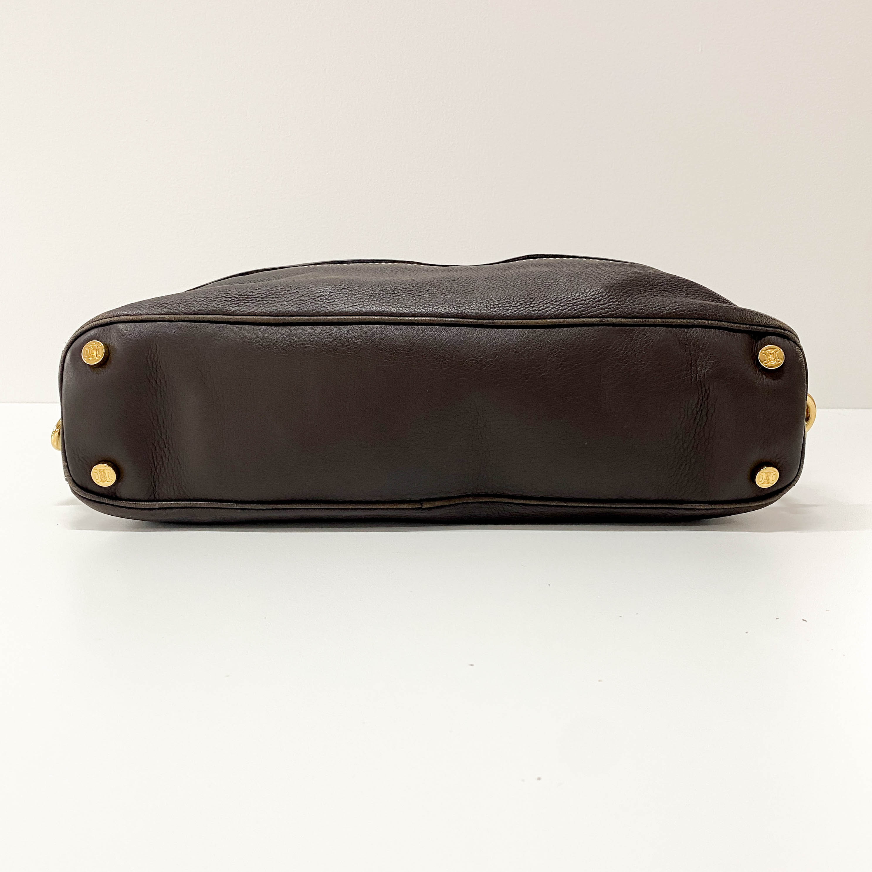 Vintage Brown Leather Top Handle Bag