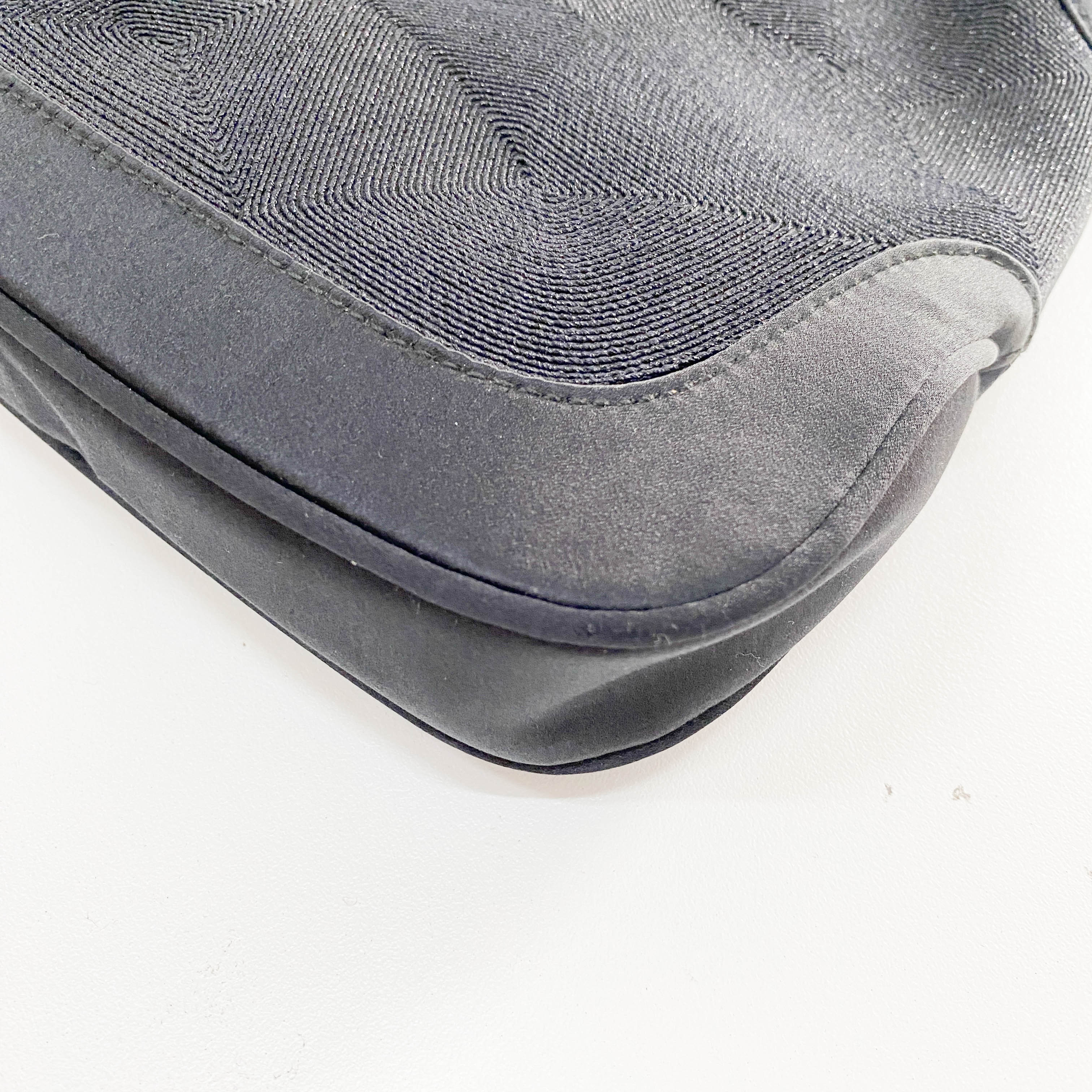 Jackie Black Satin Shoulder Bag