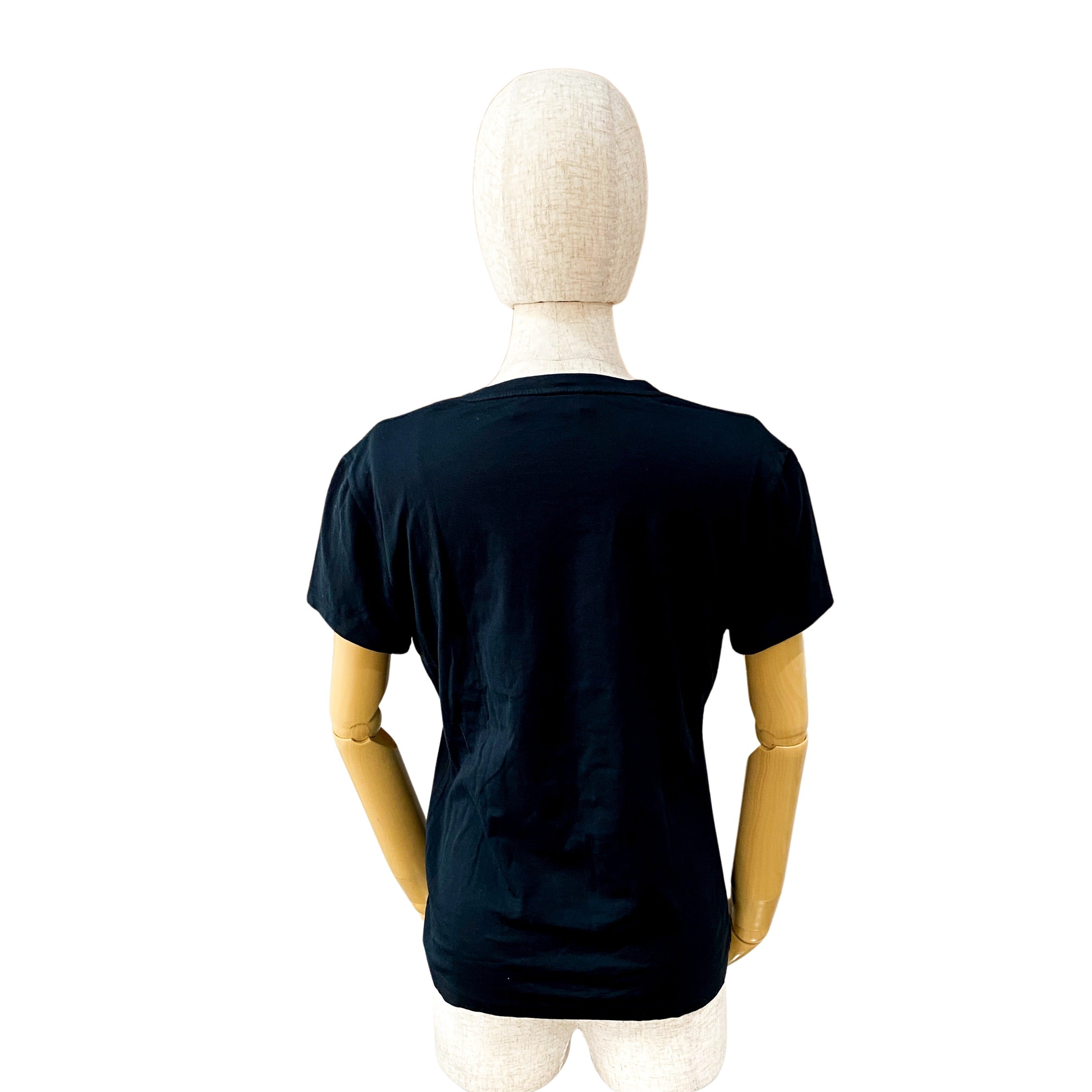 Gold YSL Print Black T-Shirt