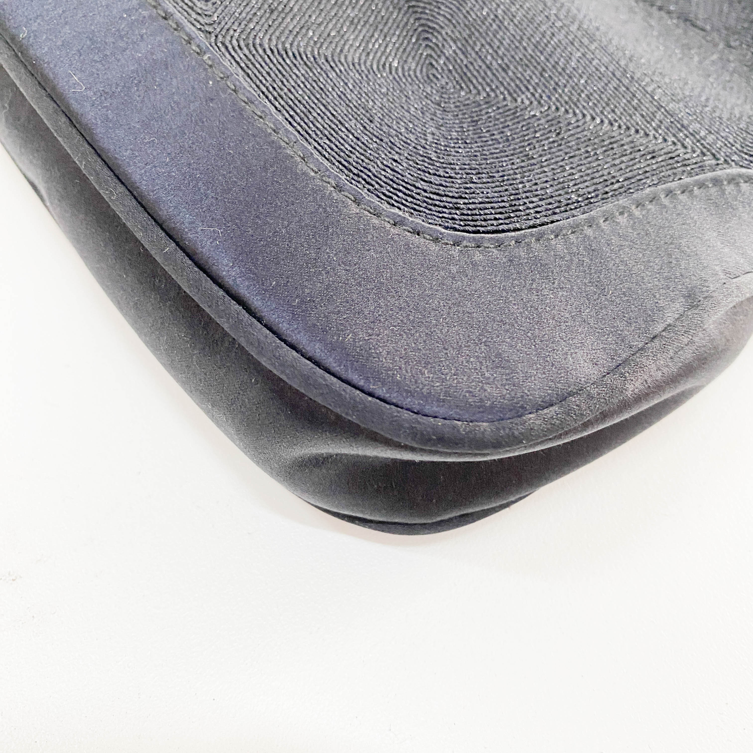 Jackie Black Satin Shoulder Bag