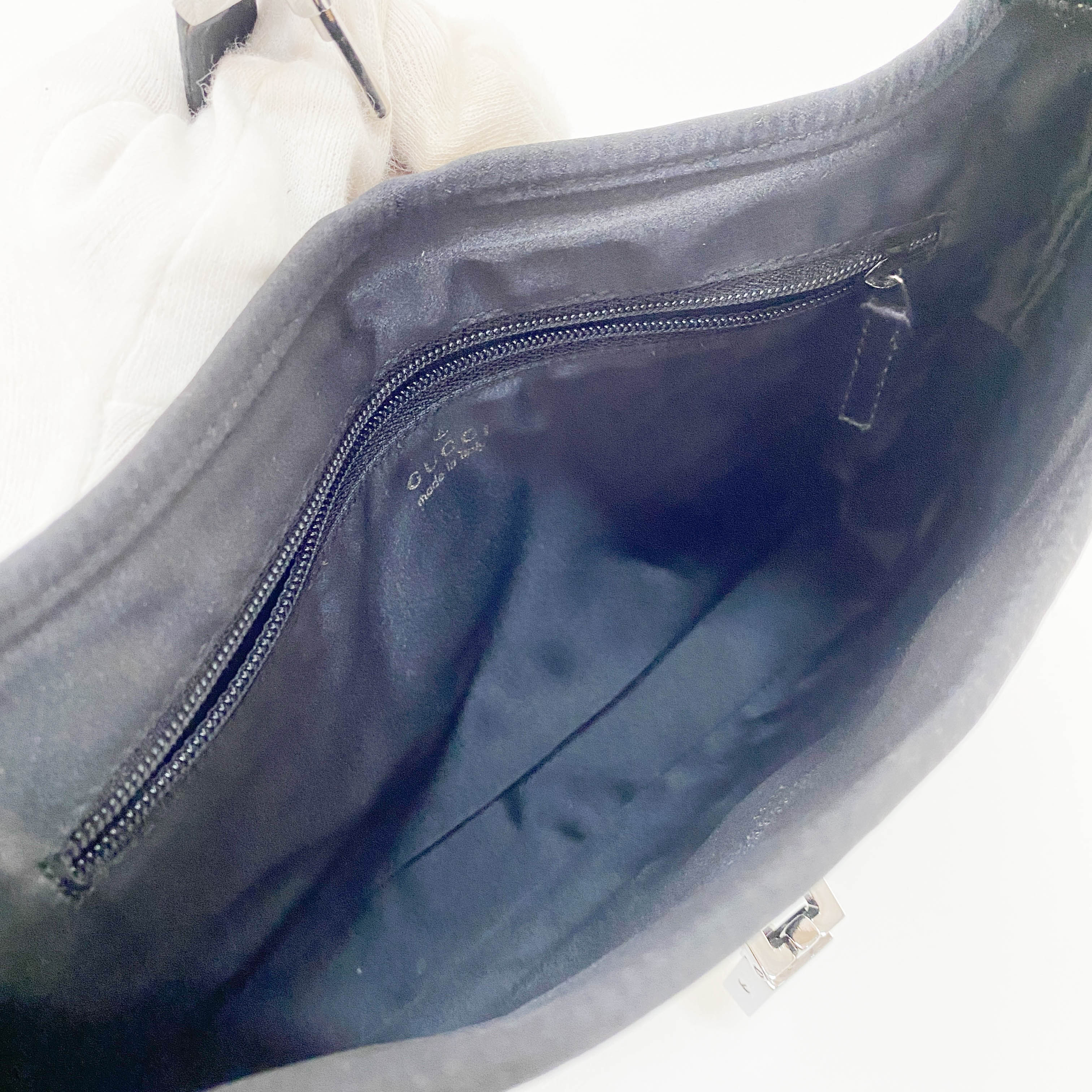 Jackie Black Satin Shoulder Bag